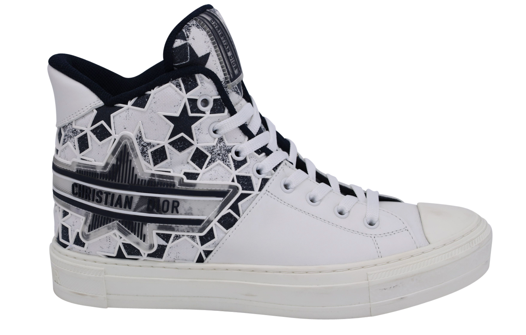 Dior Walk'N'Dior Star Lace Up High Top Sneakers Size 395