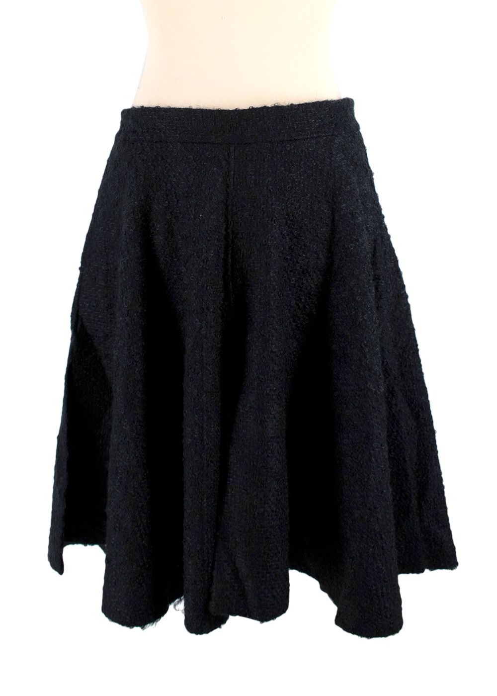 Preowned Dior Navy Mohair-blend Belted Skirt Size M wool