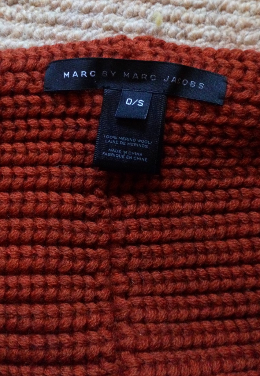 Preowned Marc by Marc Jacobs Rust Merino Wool Snood Orange