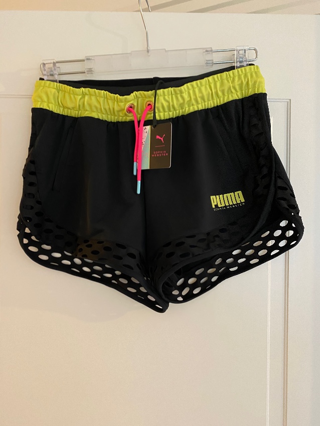 Sophia Webster x Puma Black Fishnet Detail Shorts Size S