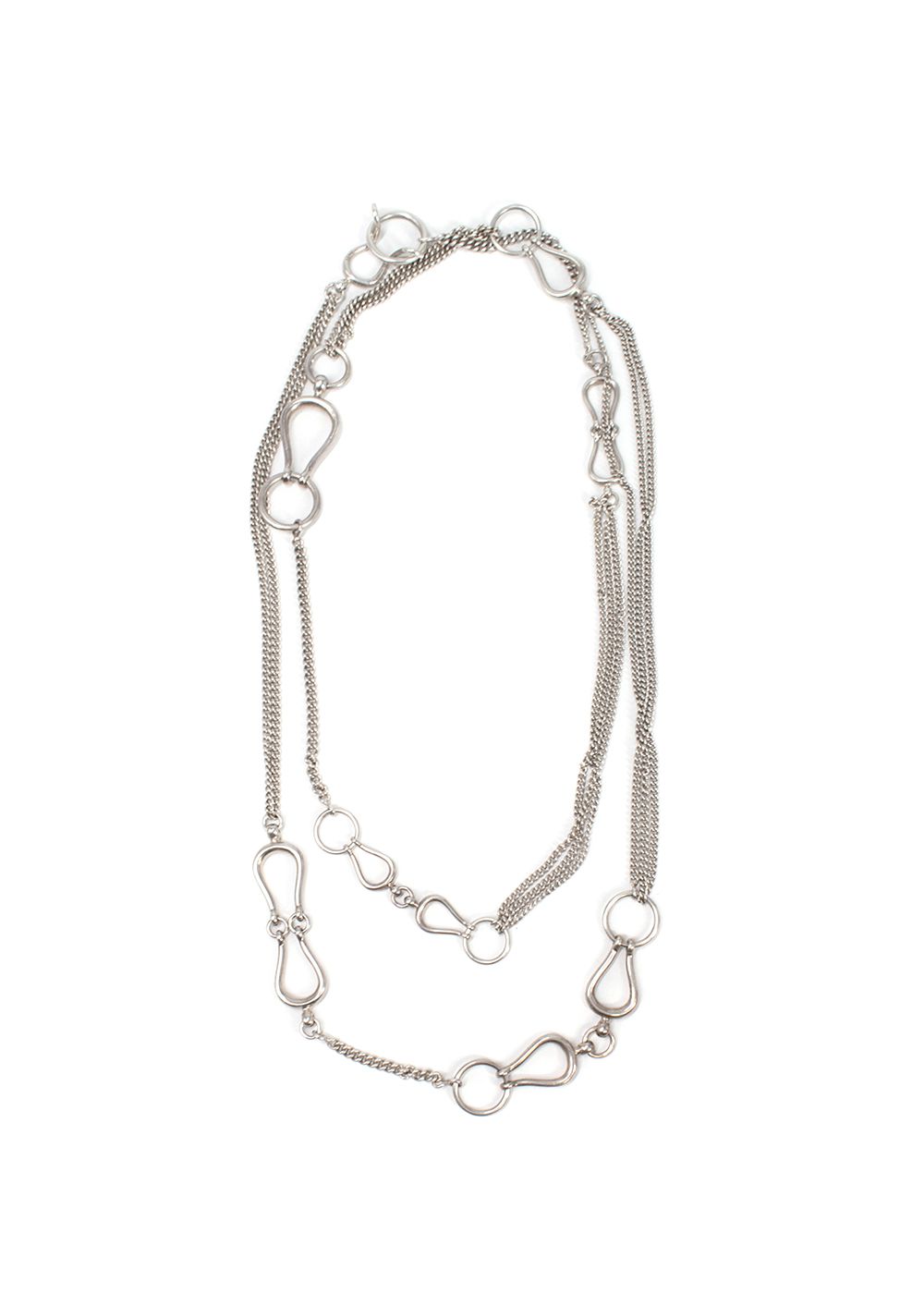 Hermes Sterling Silver Horsebit Arabesque Necklace