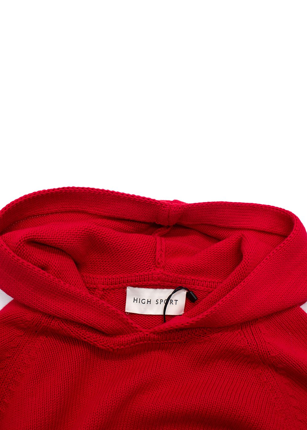 High Sport Red Parker Knit Hoodie Size S cotton/polyamide