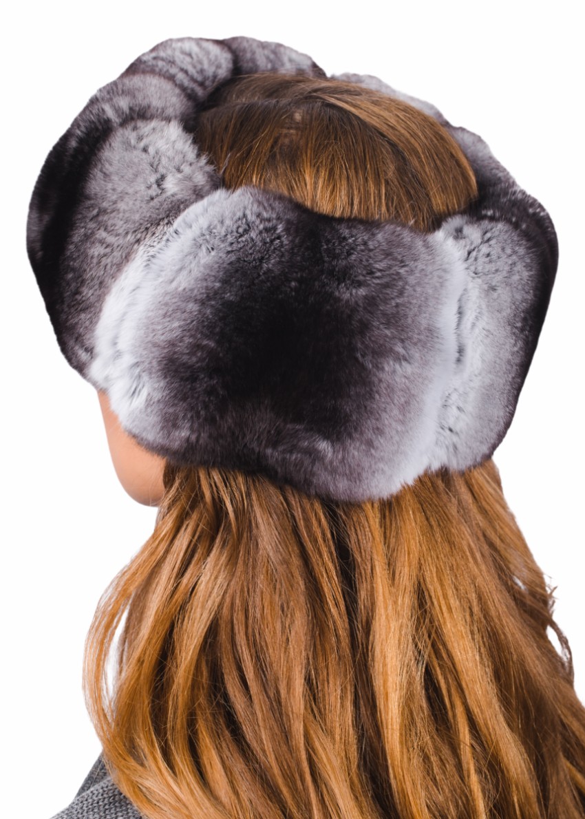 FurbySD Grey Chinchilla Fur Headband cashmere