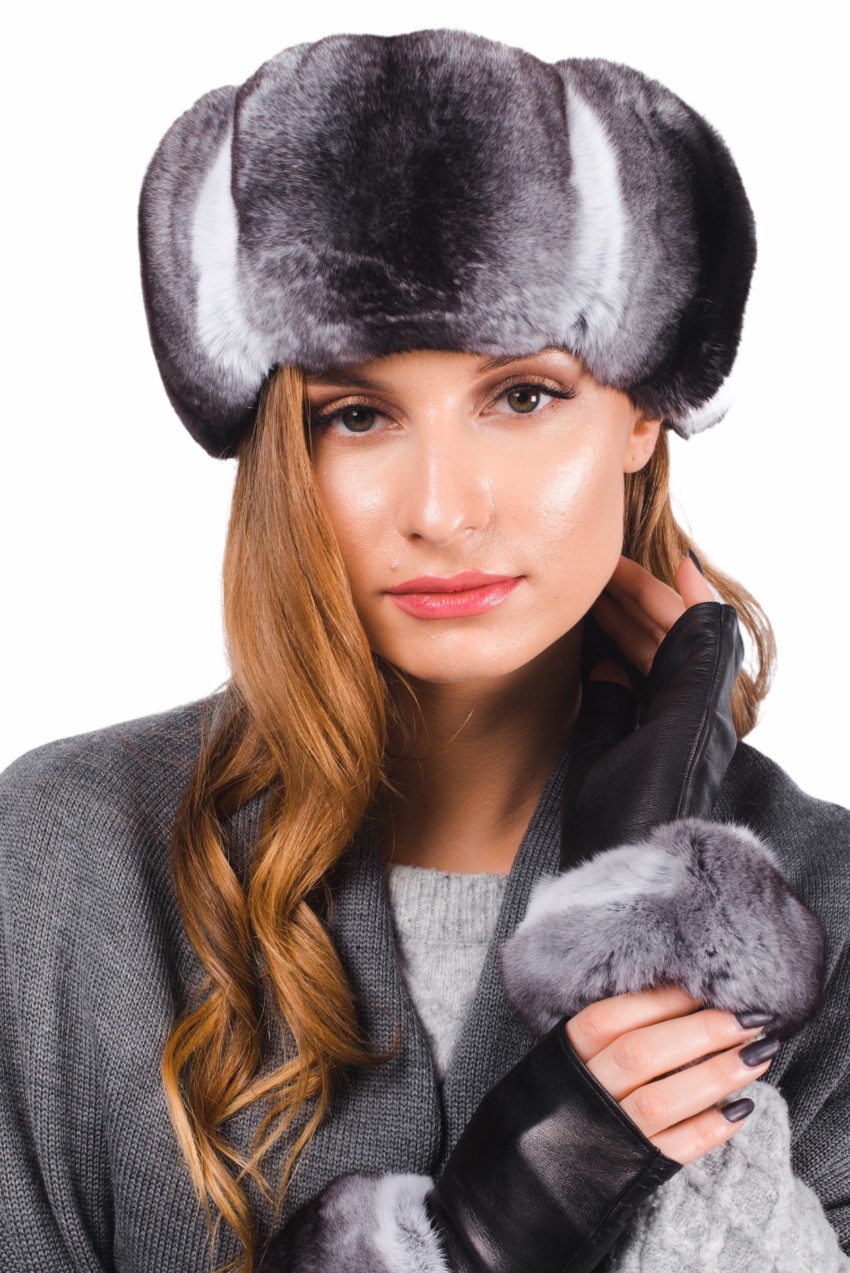 FurbySD Grey Chinchilla Fur Headband cashmere