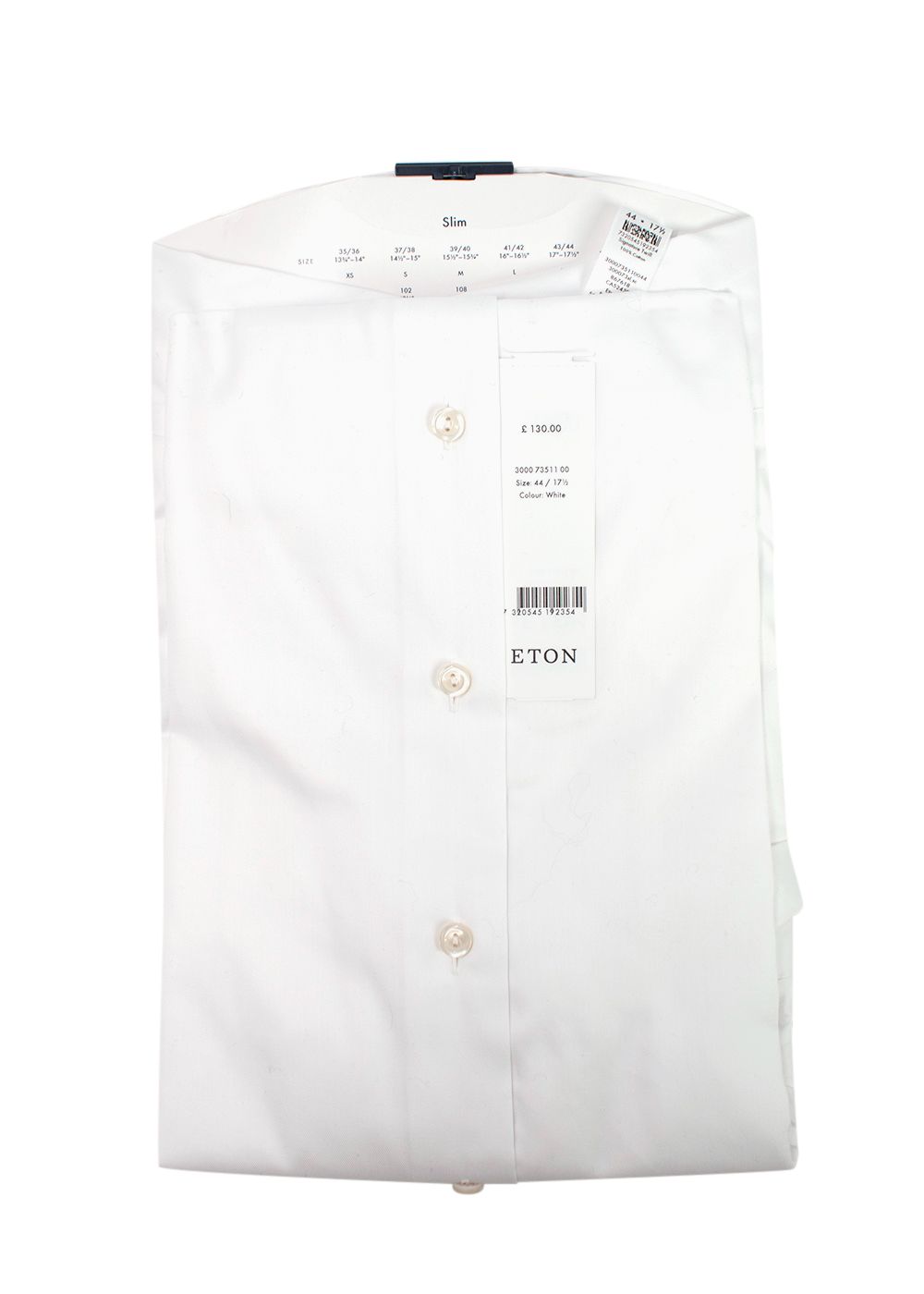 Men's Eton White Slim Fit Shirt Size 175 cotton