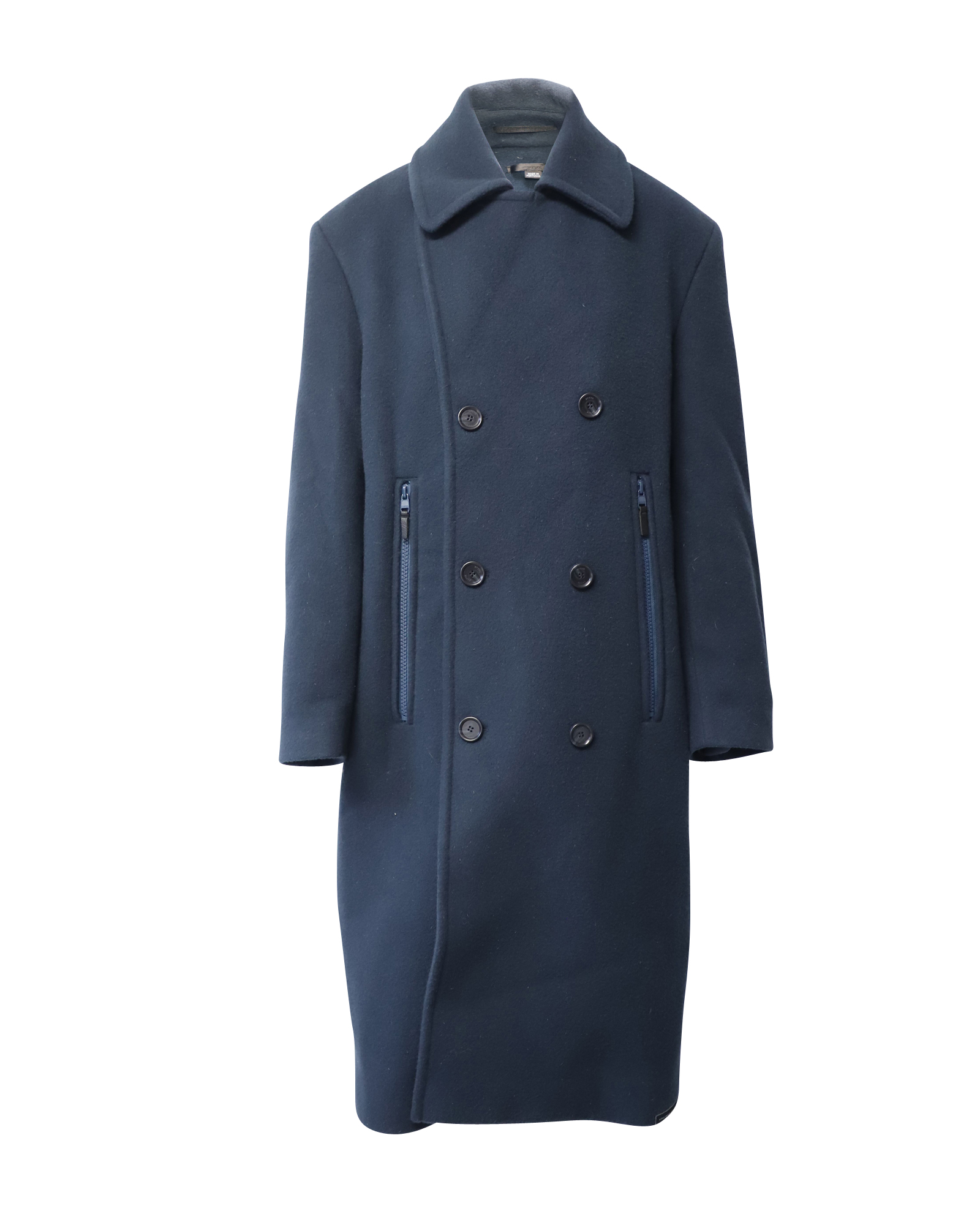 Preowned Eytys Navy Double Breasted Wool Coat Size S navy blue wool/hair/laine