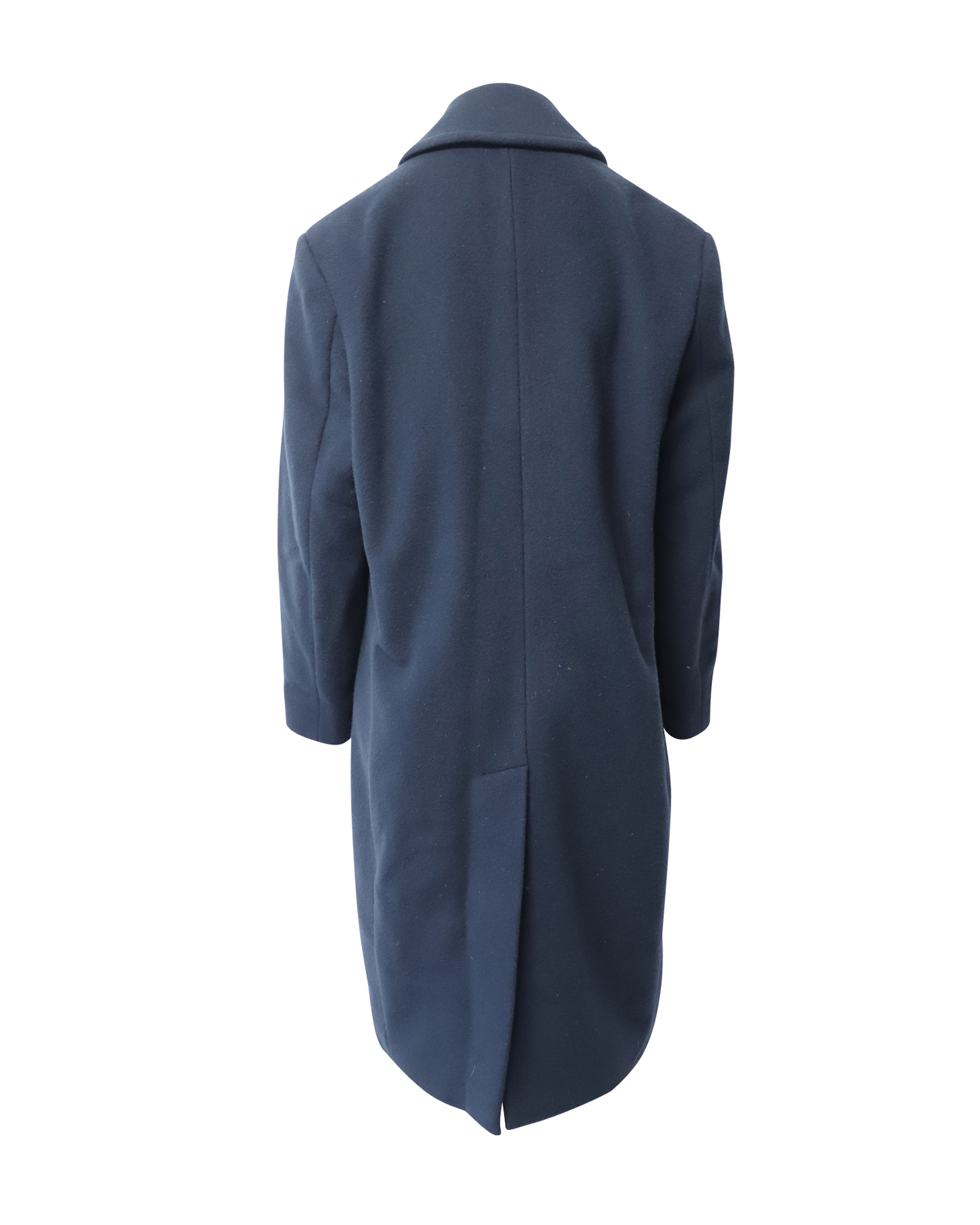 Preowned Eytys Navy Double Breasted Wool Coat Size S navy blue wool/hair/laine