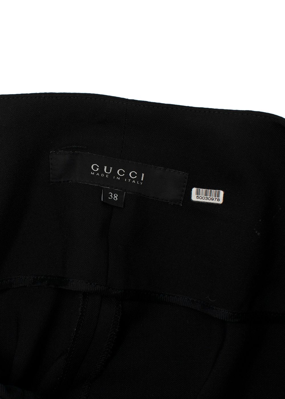 Gucci Black Tapered Leg Wool-blend Trousers Size XXS wool