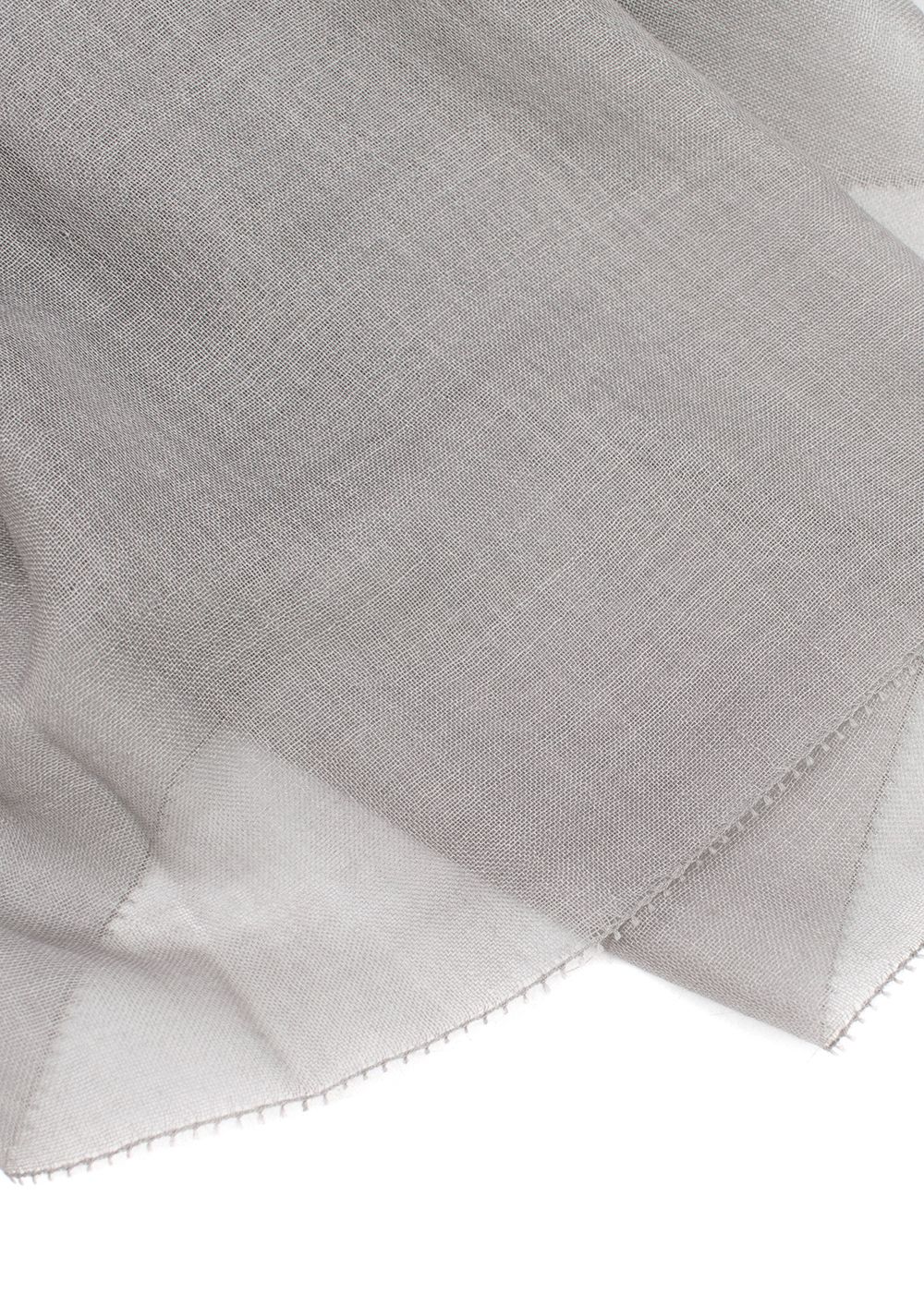 Preowned Bespoke Light Grey Silk Blend Scarf