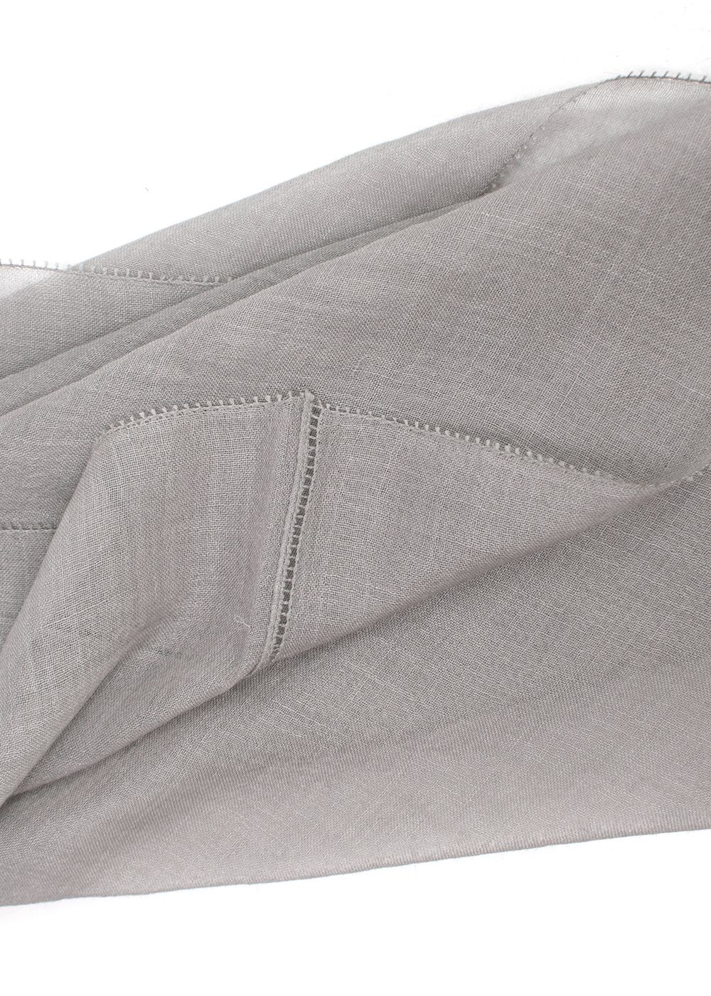 Preowned Bespoke Light Grey Silk Blend Scarf