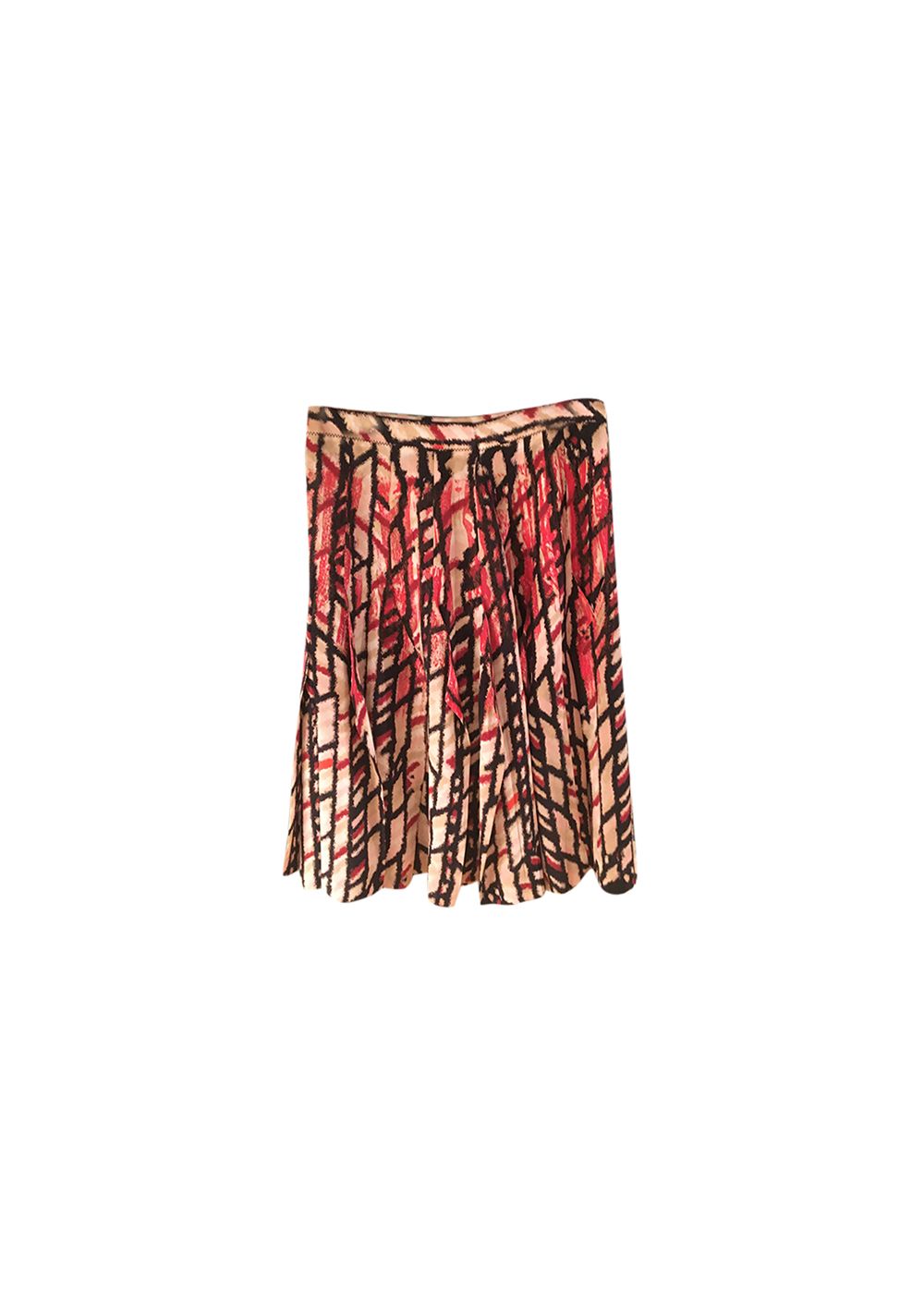 Preowned Bottega Veneta Multicoloured Pleated Silk Skirt Size M multi coloured