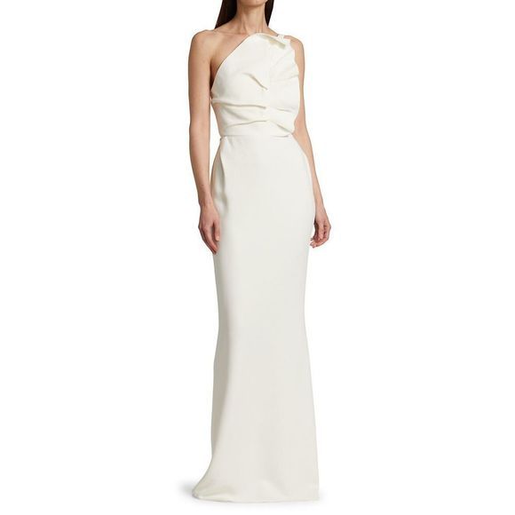 Roland Mouret Cream Warrington Sculptured Gown Size S White viscose