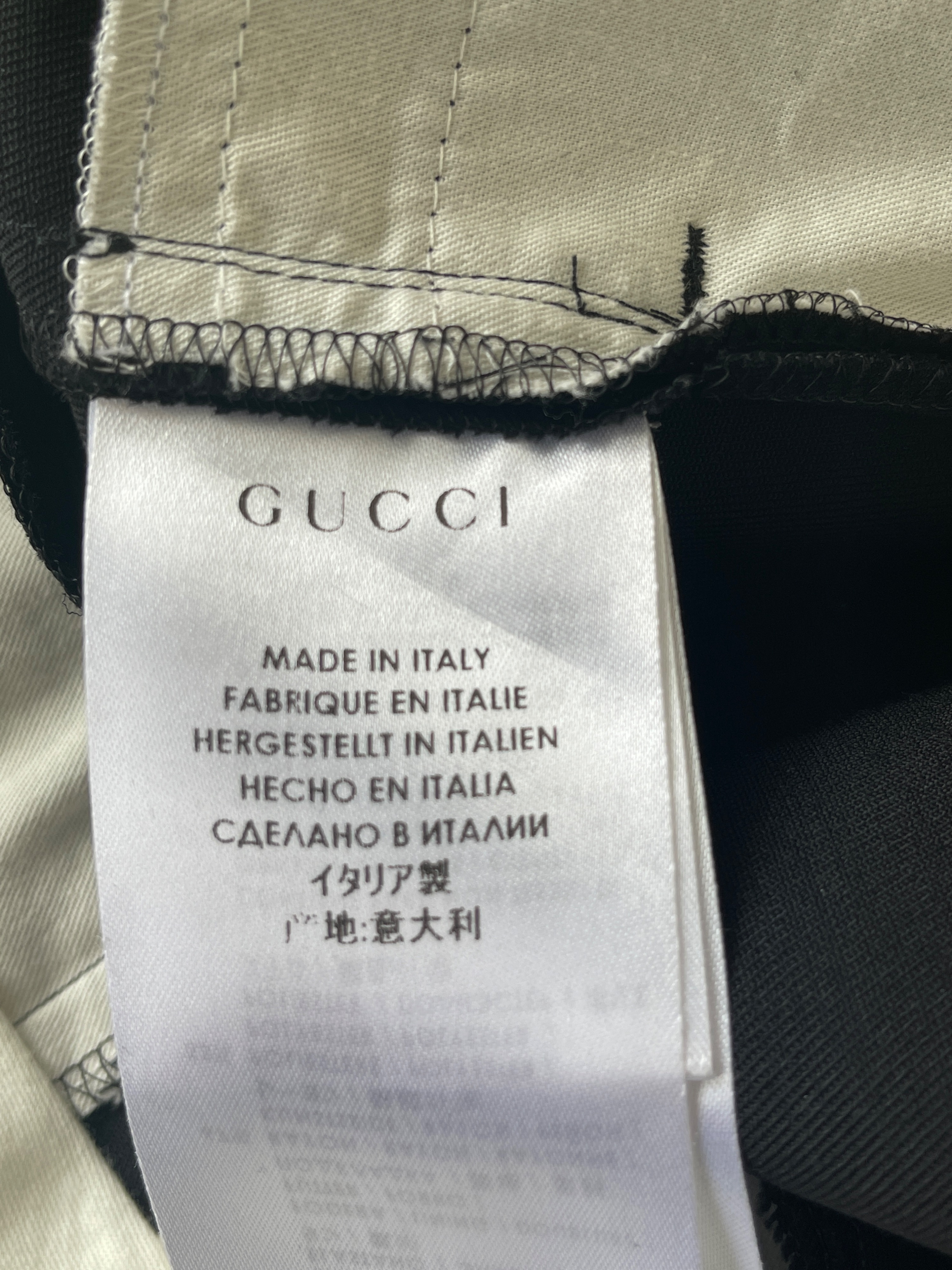 Gucci Black Tailored Trousers Size S wool/silk/elastane