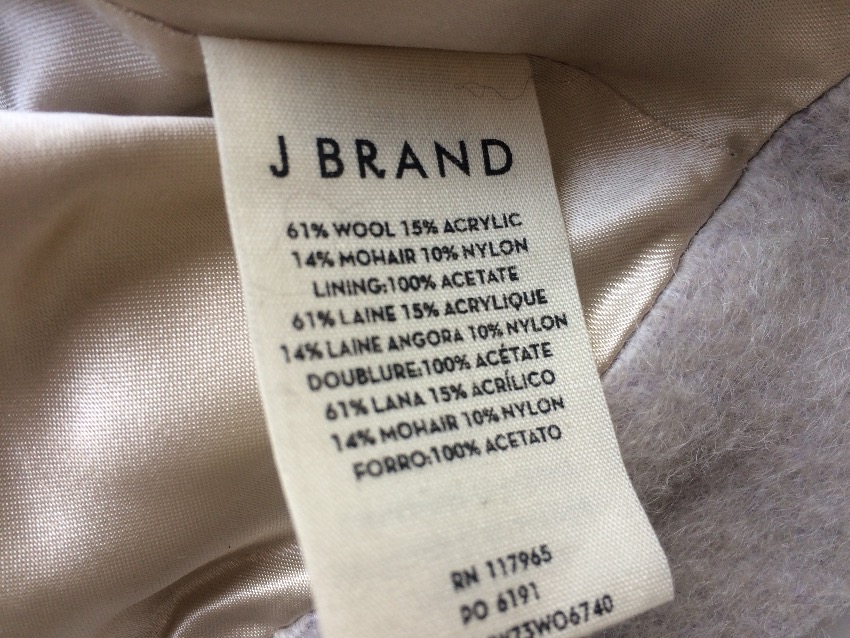 J Brand light grey wool/mohair jacket Size M Silver wool