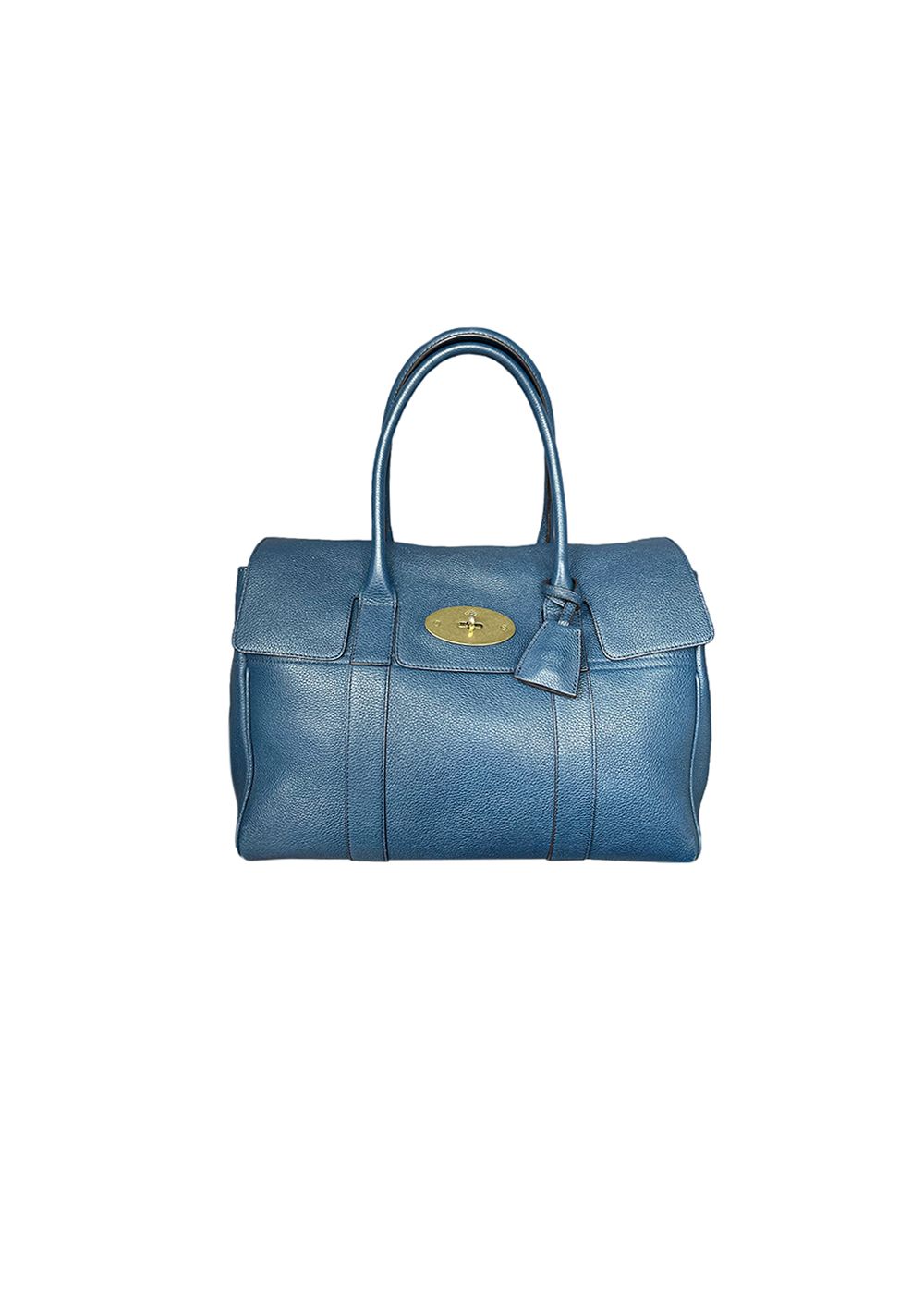 Preowned Mulberry Blue leather Bayswater tote bag