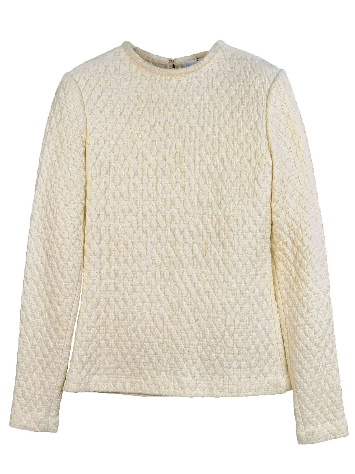 Victoria Beckham Matelasse Knit Top Size XS Ivory viscose