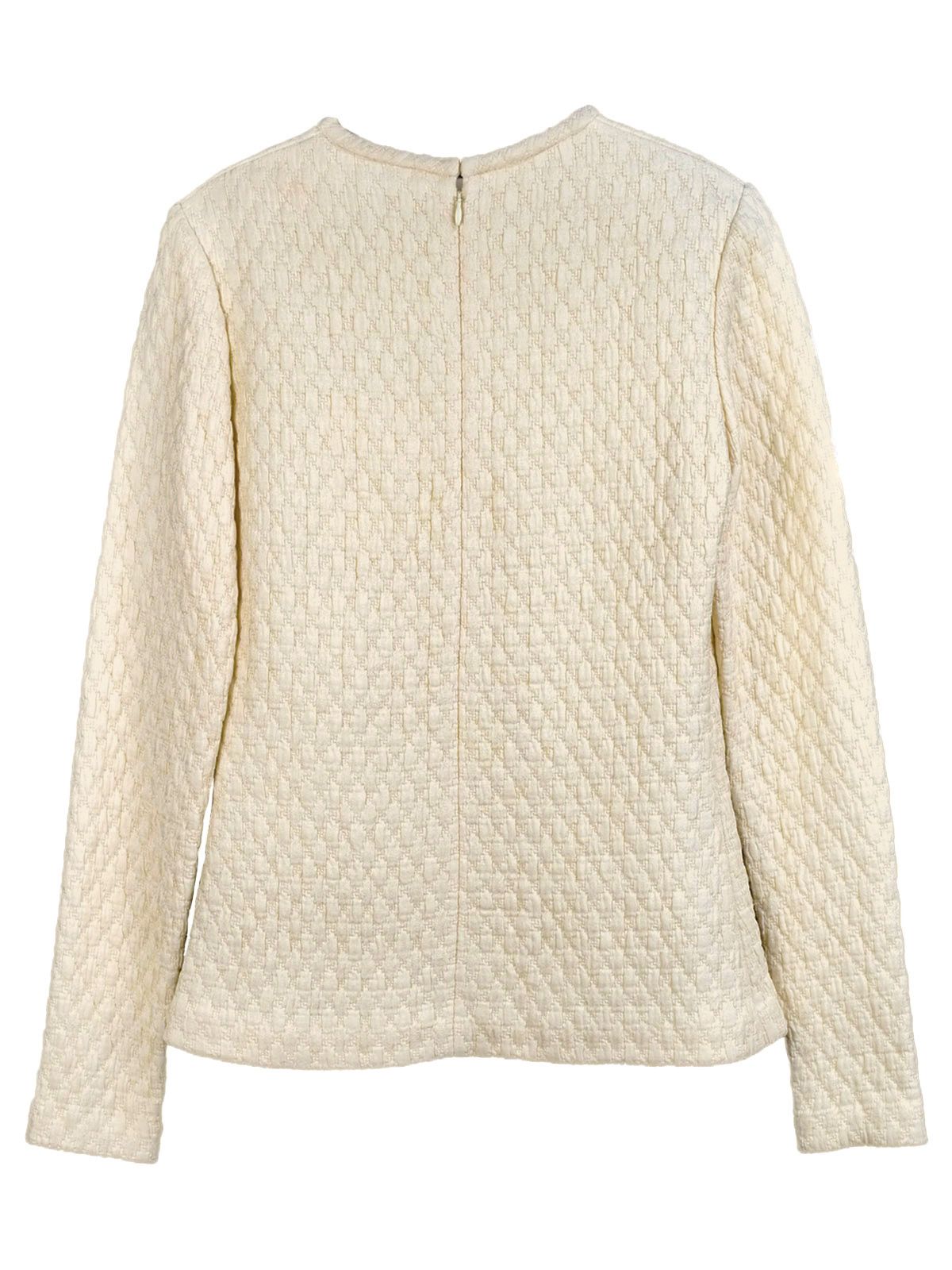 Victoria Beckham Matelasse Knit Top Size XS Ivory viscose