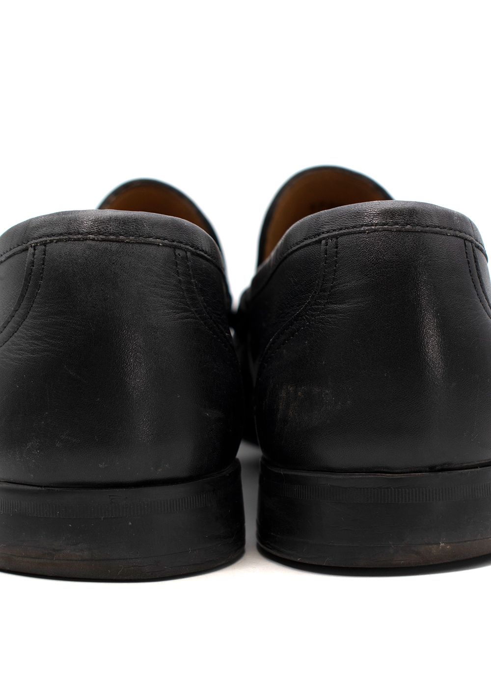 Men's Preowned Magnannl Magnanni Black Leather Loafers Size 44