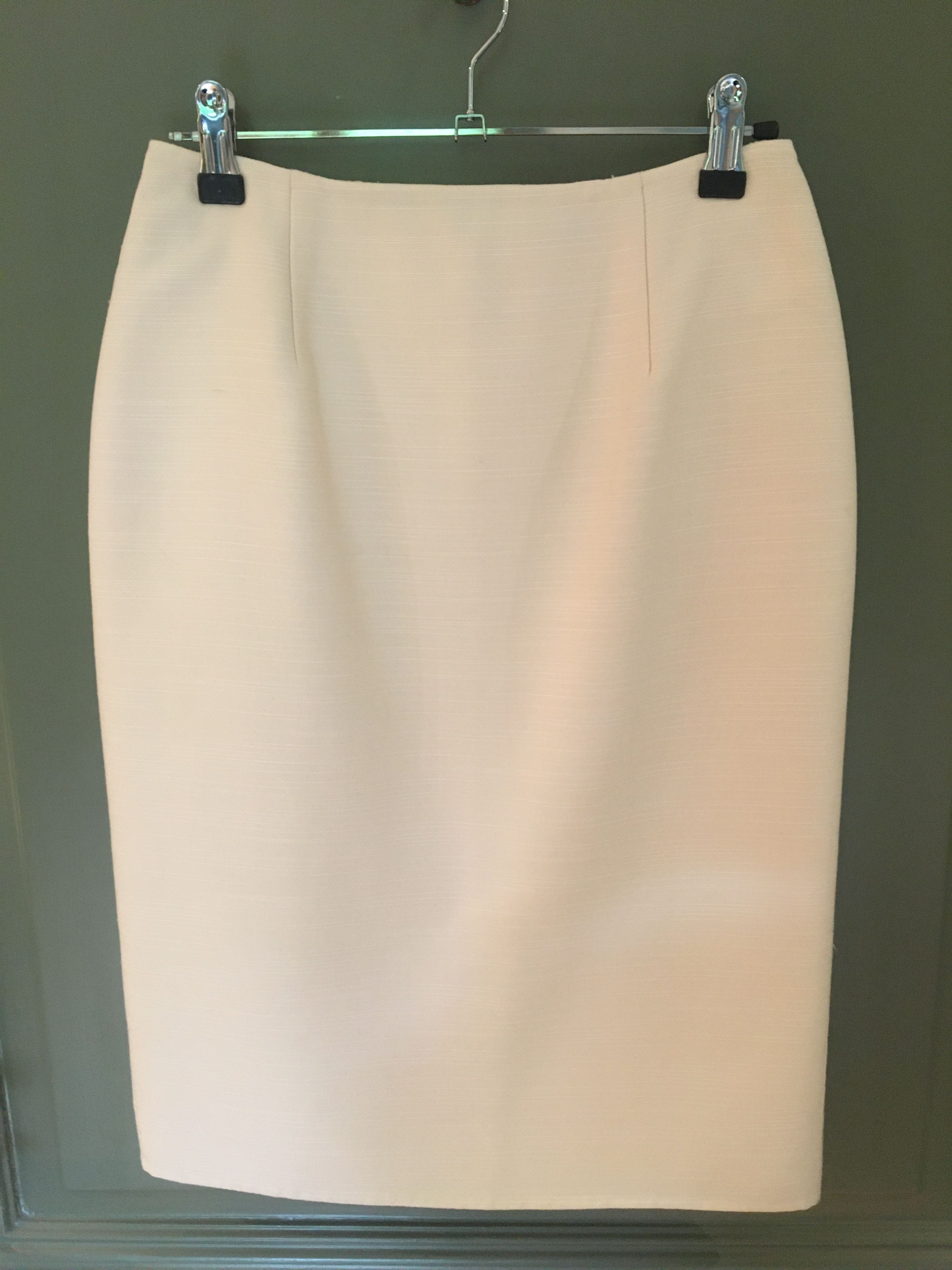 Dior Cream Silk Blend Pencil Skirt Size S silk/wool