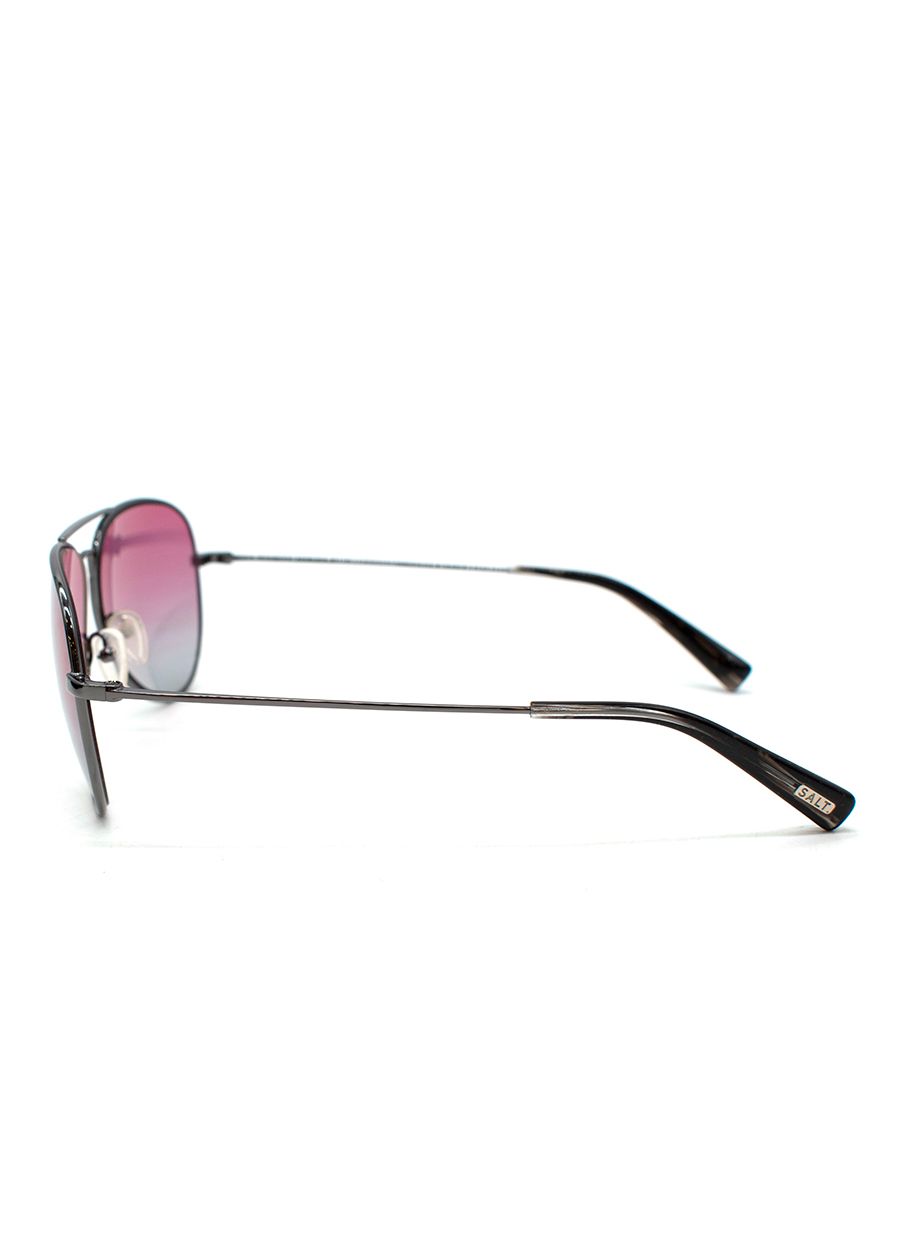 Preowned Salt Pink Lens Aviator Sunglasses Black acetate