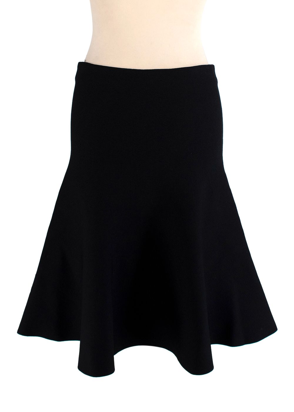 Scanlan Theodore Black A-line Stretch Knit Skirt Size S viscose