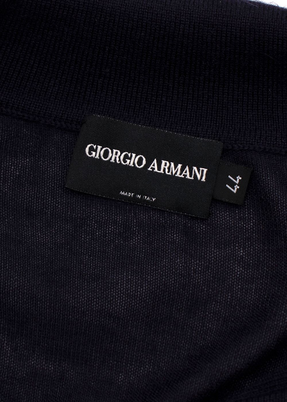 Giorgio Armani Indigo Cashmere-Blend Zip Up Jumper Size M Purple cashmere/silk