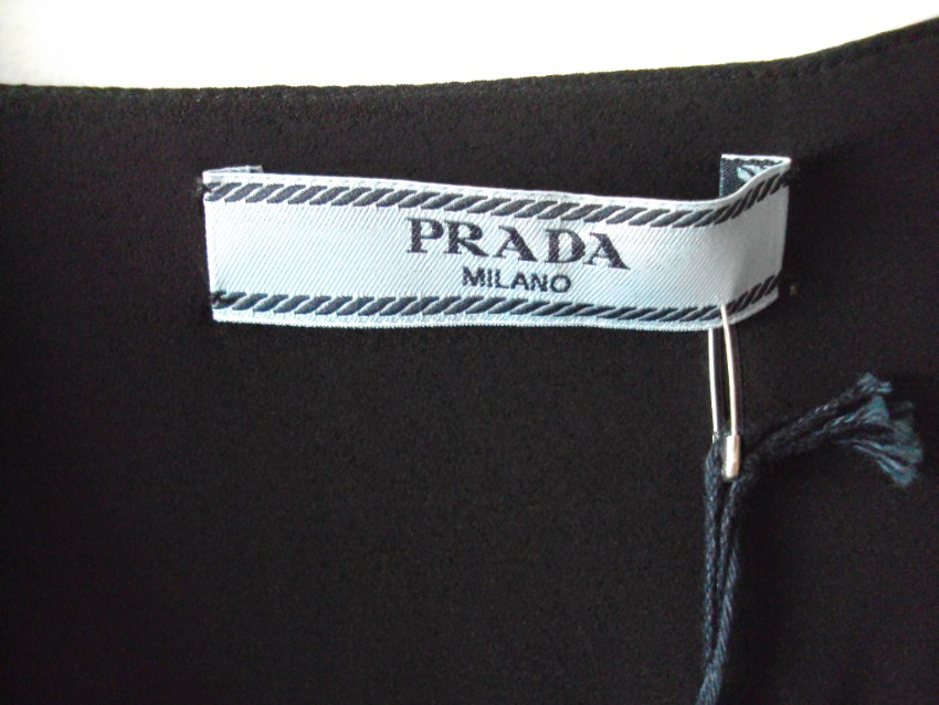 Prada Purple  Black Silk Blouse