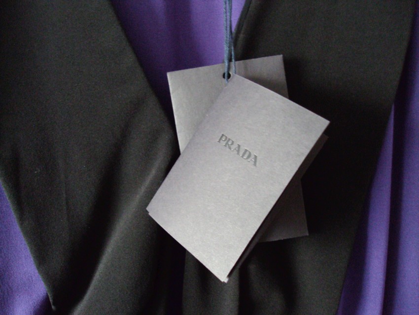 Prada Purple  Black Silk Blouse