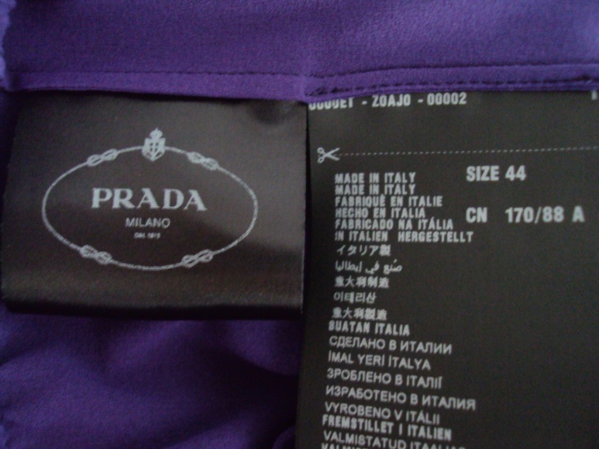 Prada Purple  Black Silk Blouse