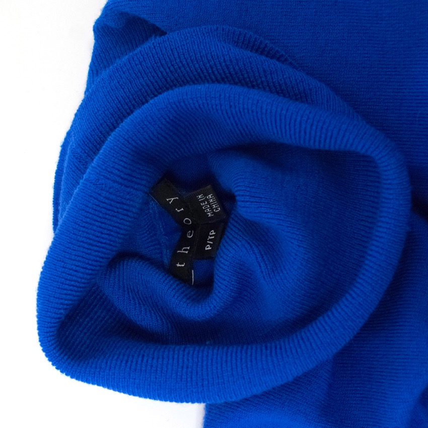 Preowned Theory Electric Blue Cap Sleeve Sweater Size XS wool