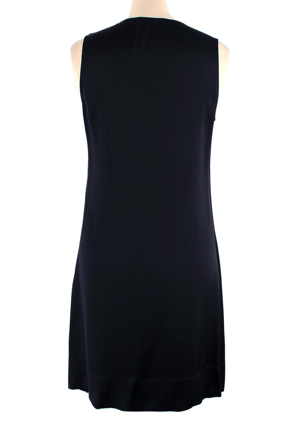 Celine Black Silk Contrast-lapel Mini Dress Size XS