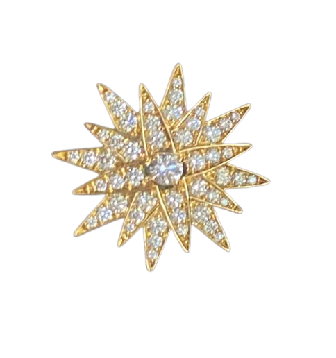 Kat Florence 18k Yellow Gold Starburst Diamond Ring k yellow gold