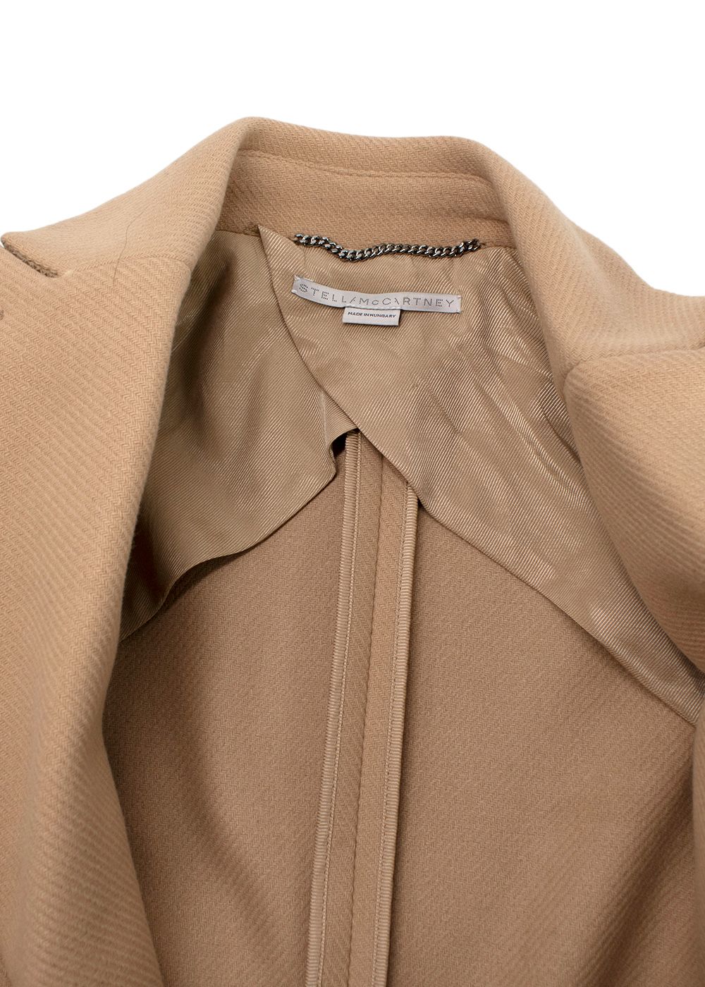 Stella McCartney Camel Longline Tailored Wool Coat Size XXS Camel Beige