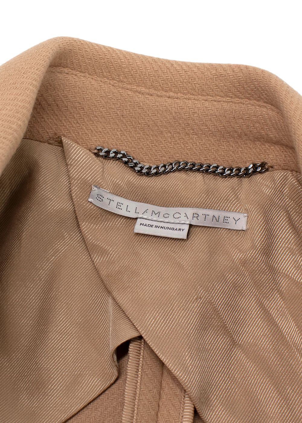 Stella McCartney Camel Longline Tailored Wool Coat Size XXS Camel Beige