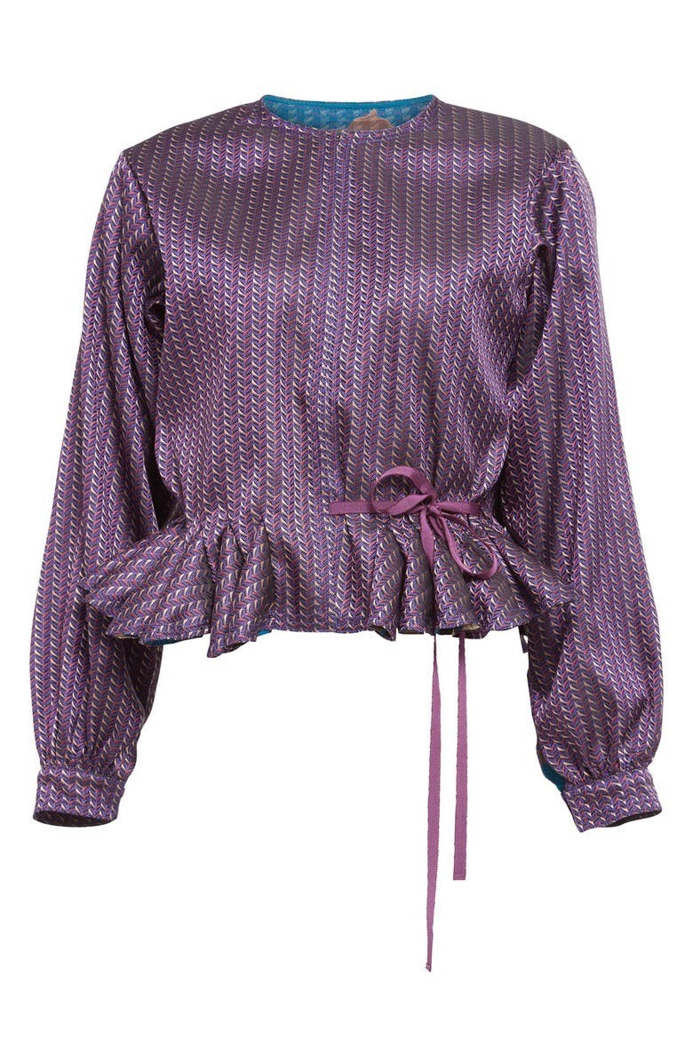 Preowned Etro Purple Brocade Peplum Jacket Size XS polyester