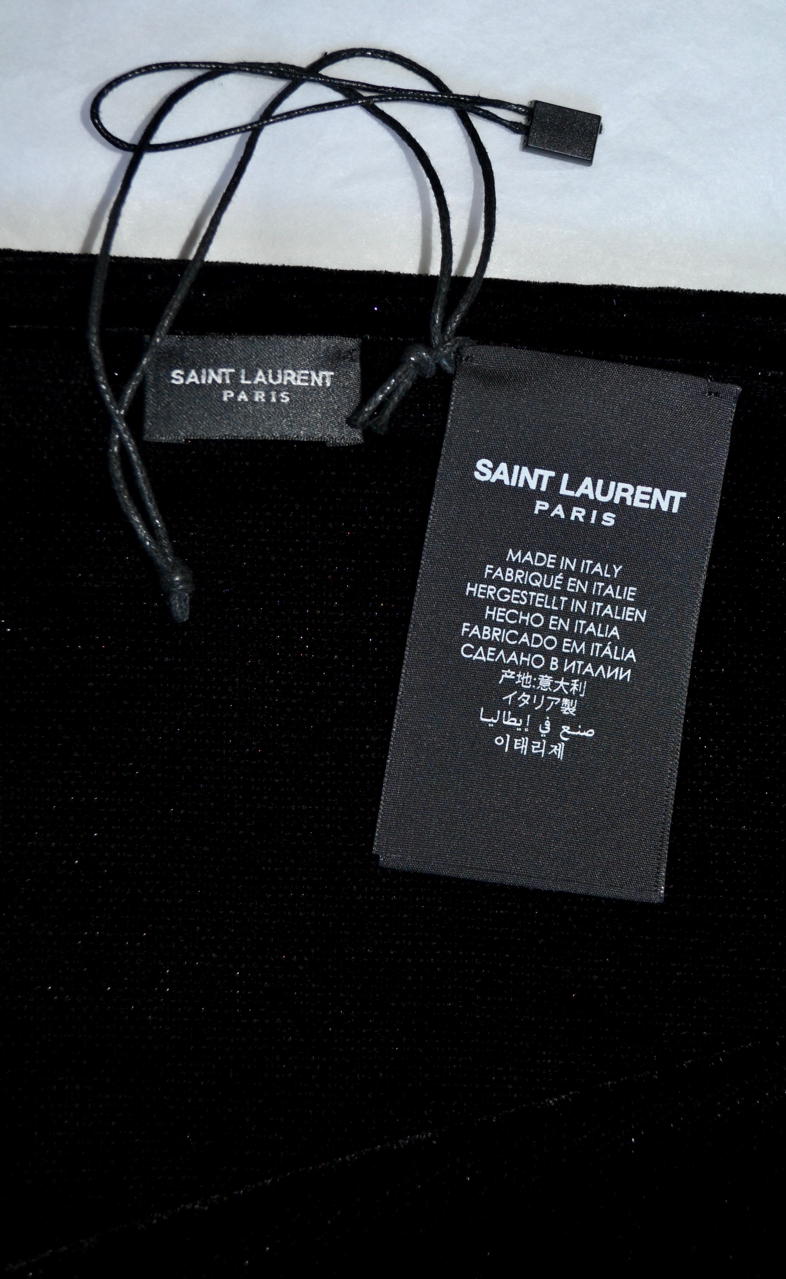 Saint Laurent Black Velvet Scarf viscose/metallised fibre