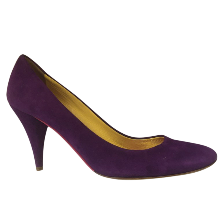 Preowned Miu Miu Purple Suede Pumps Size 375