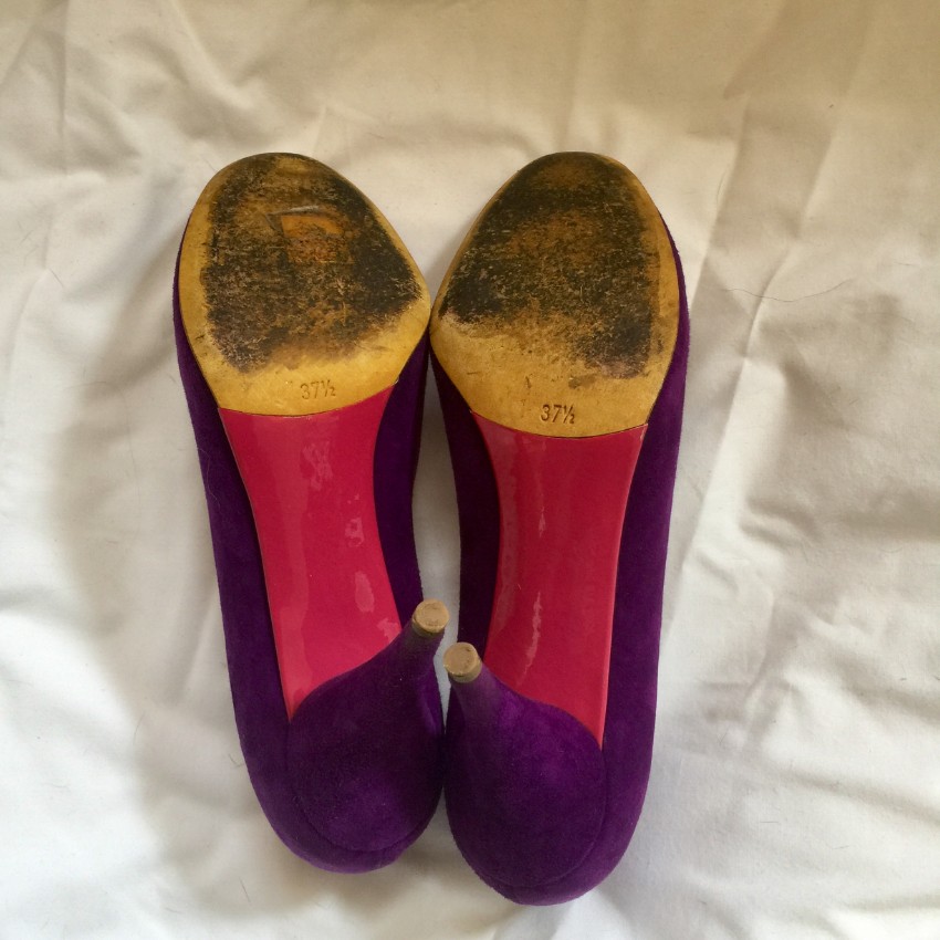 Preowned Miu Miu Purple Suede Pumps Size 375