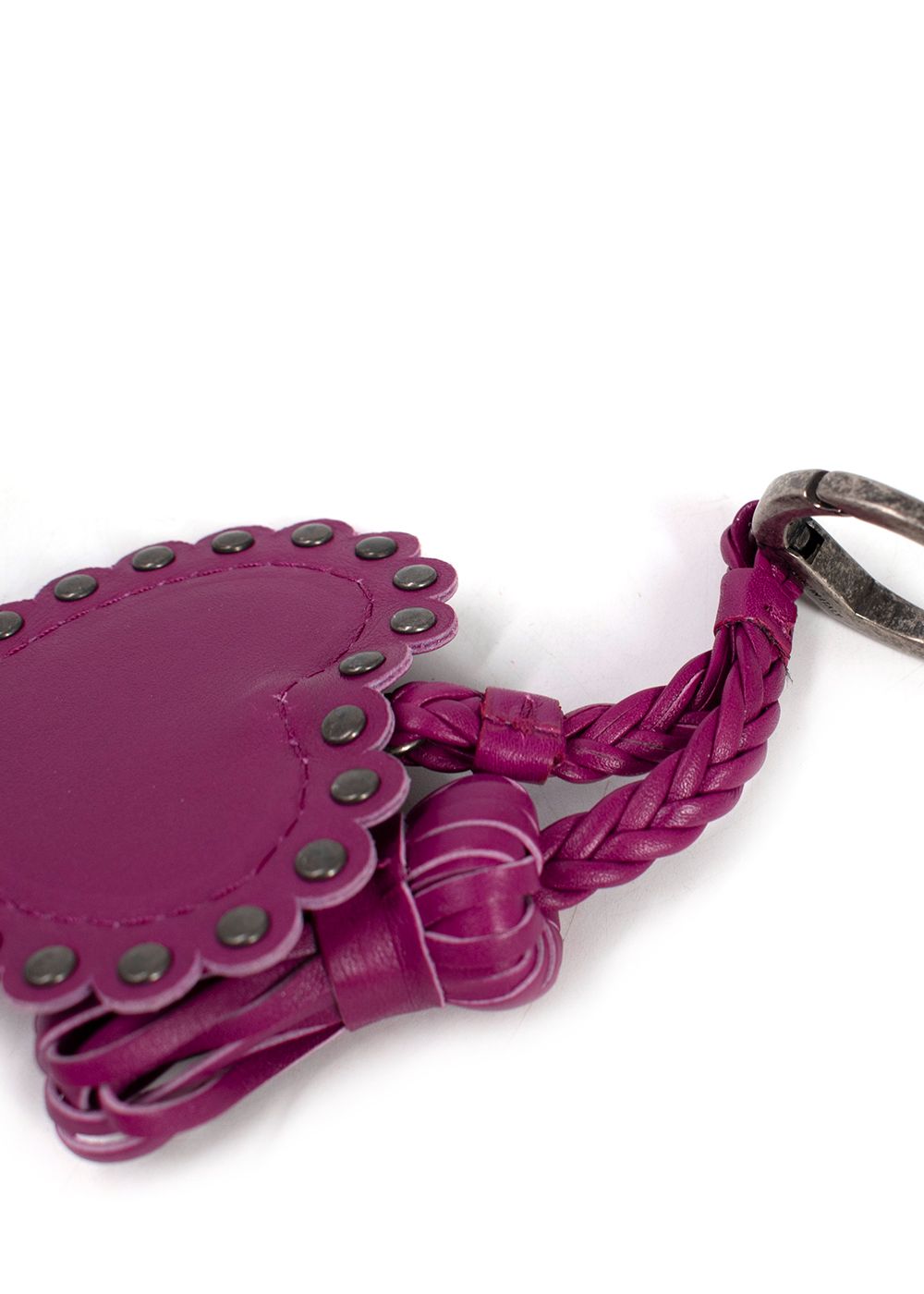 Dior Purple Leather Heart Keychain