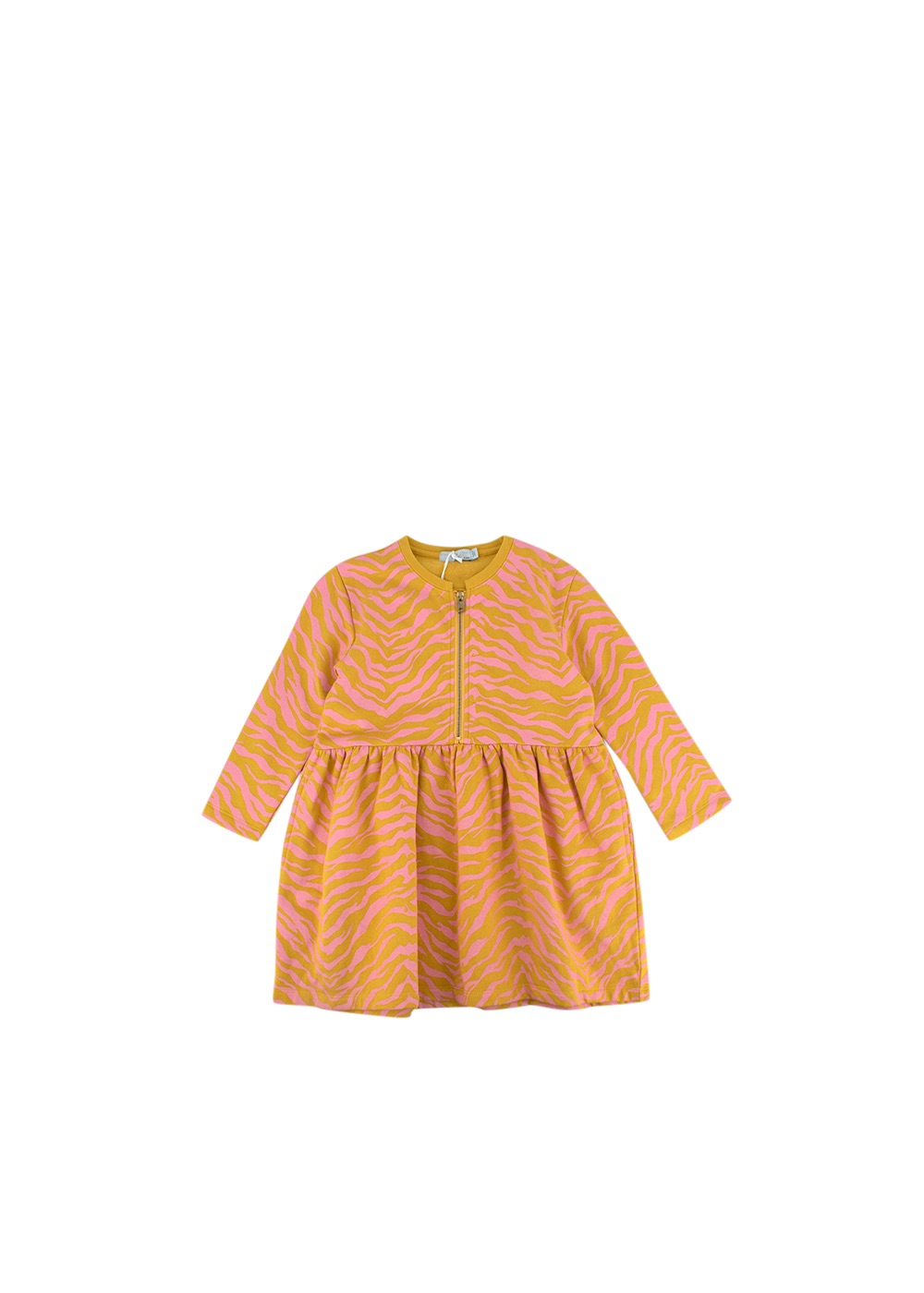 Boys Stella McCartney Long Sleeved Orange And Pink Tiger print Dress Size 6 Years Orange  Pink cotton