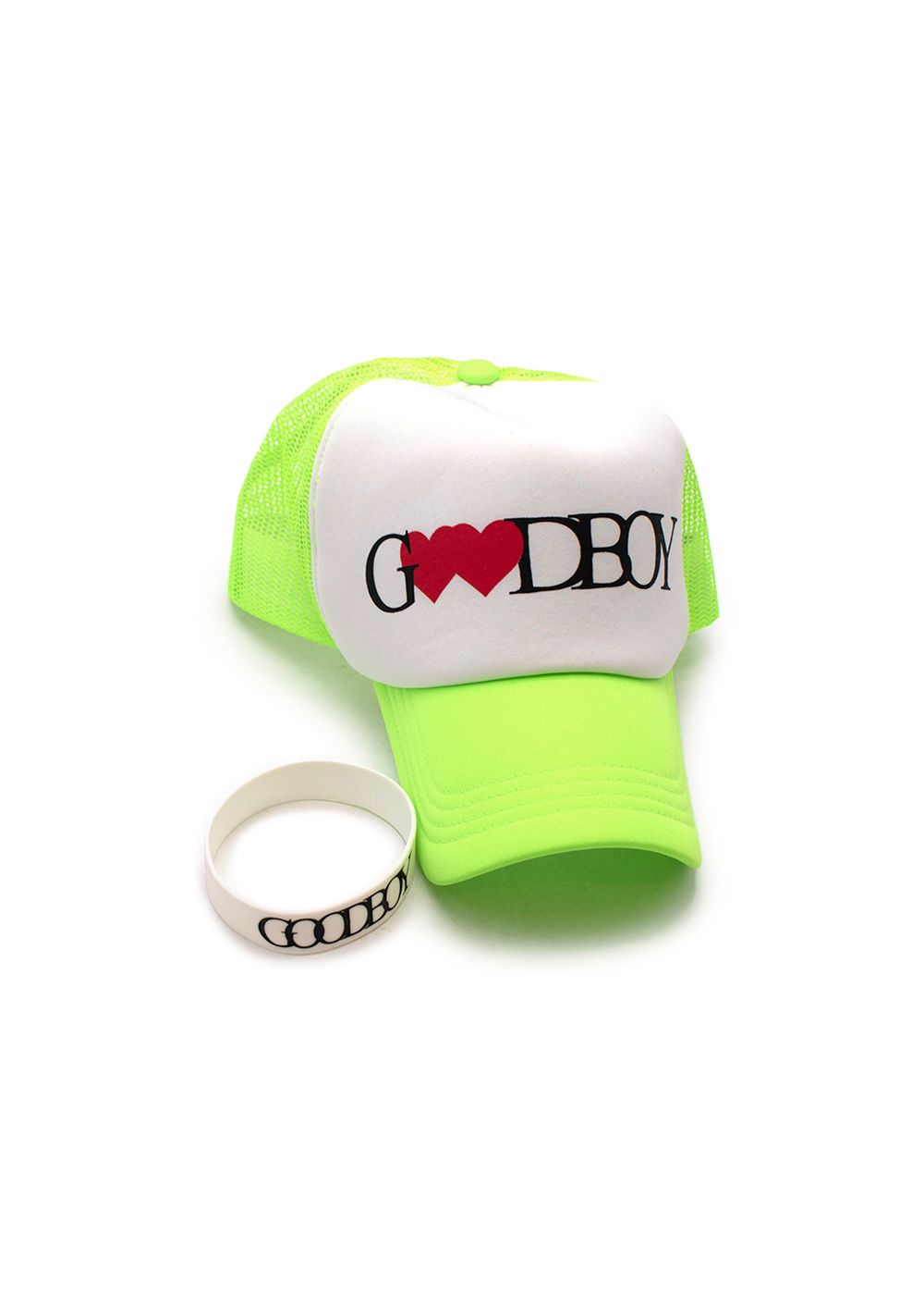 XOXOGOODBOY Valentine Logo Printed Neon Mesh Cap White/Green polyester