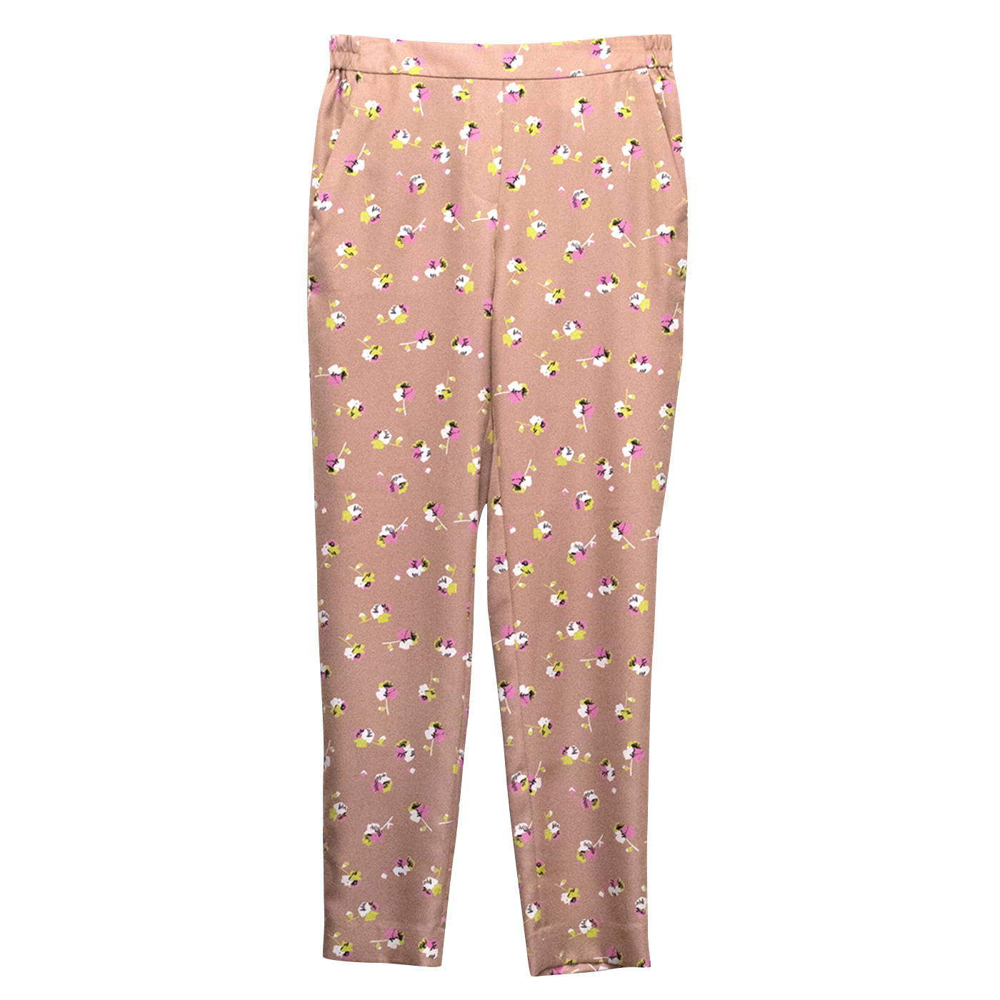 J Crew Floral Pattern Polyester Trousers Size XS Pink