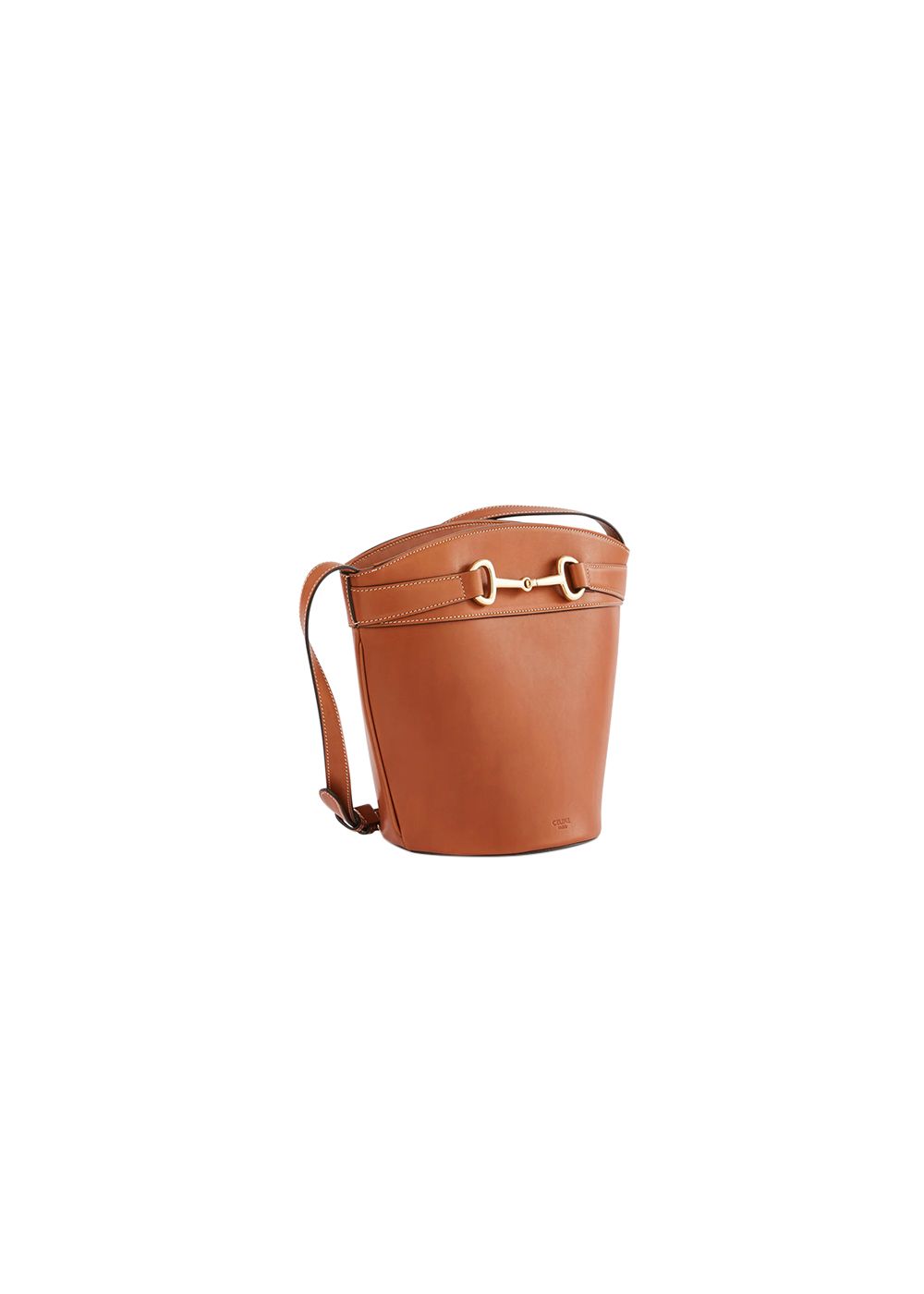 Celine Tan Calfskin Crecy Bucket Bag leather