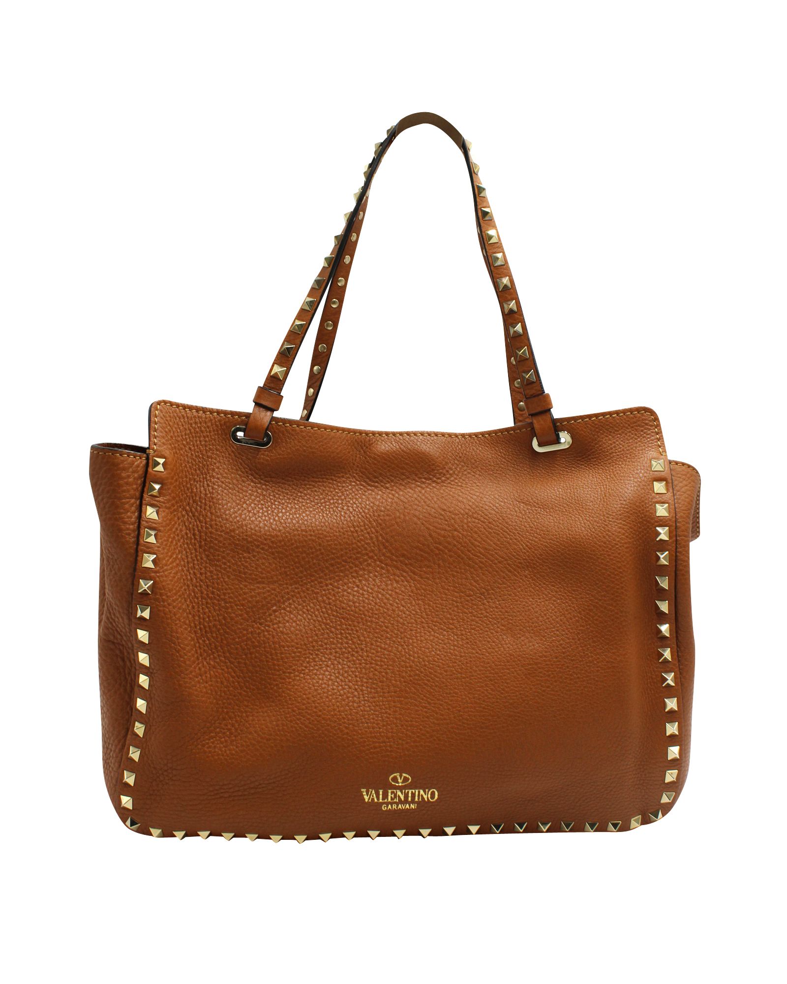 Valentino Tan Rockstud Tote Bag