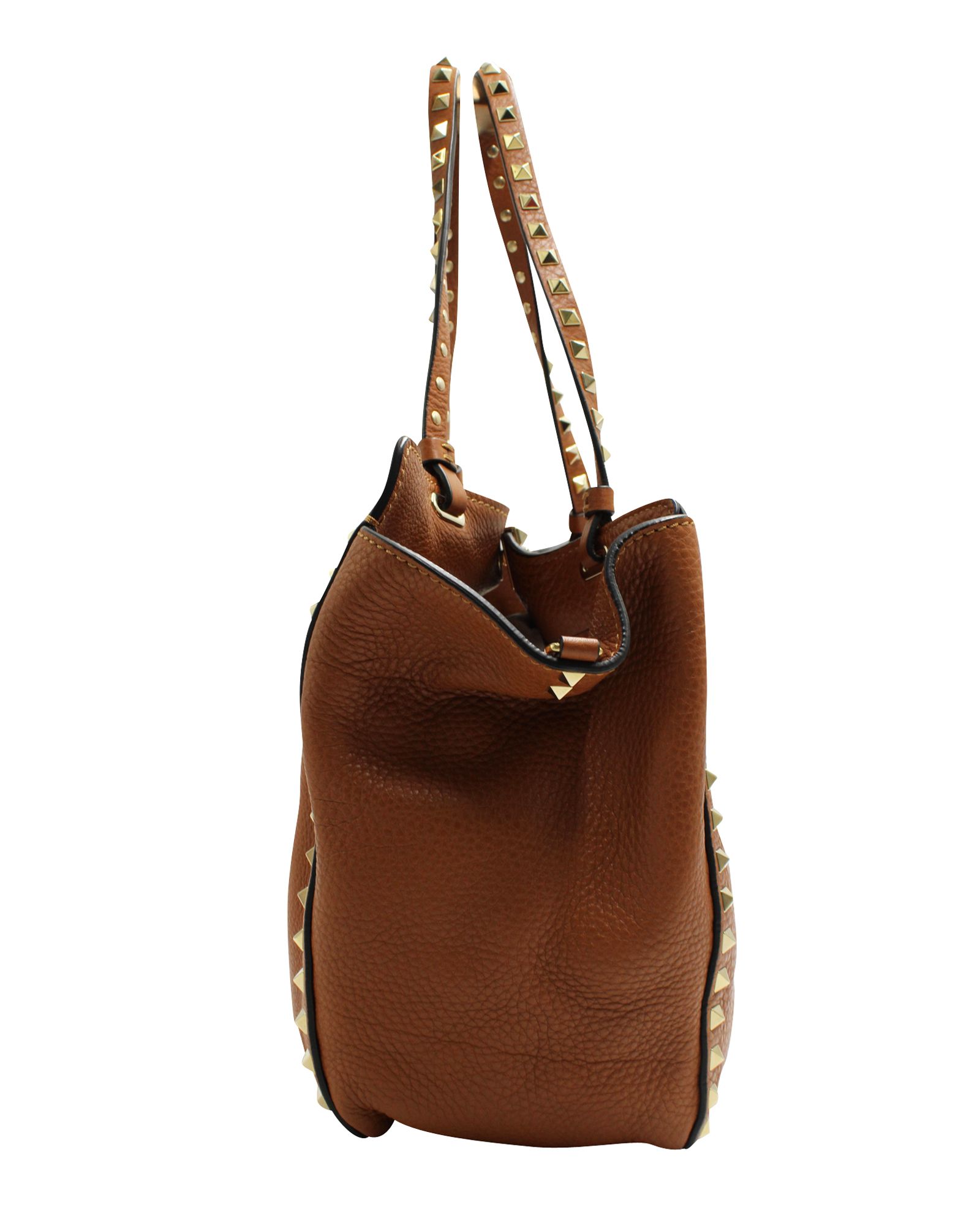 Valentino Tan Rockstud Tote Bag