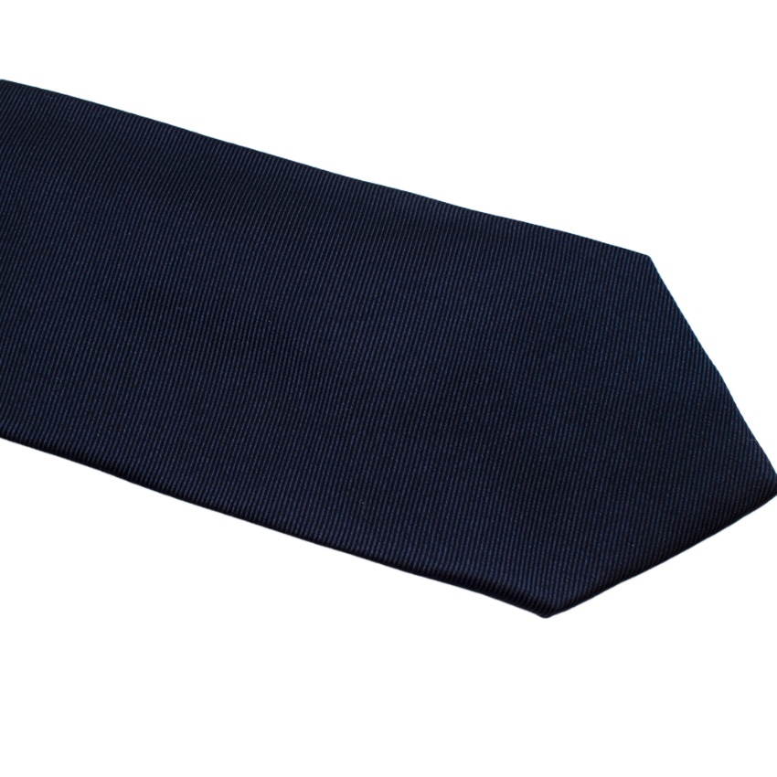 Men's Preowned Hackett Navy Silk Logo Handmade Tie Blue