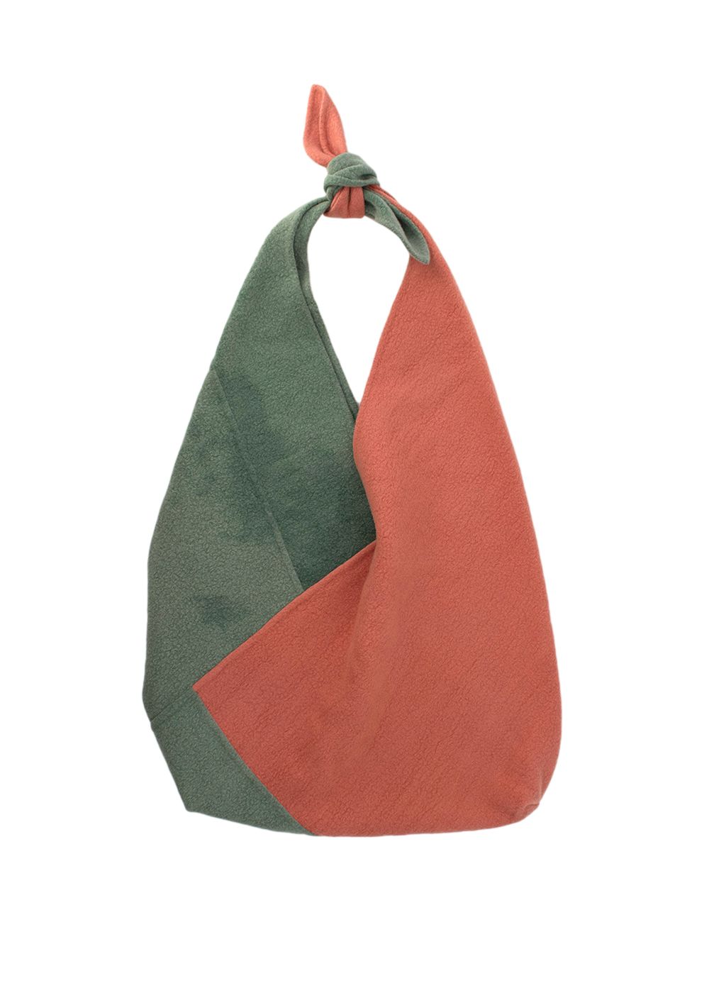 Gabriela Hearst Hildegard Cashmere Sage Green  Peach Fleece Tie Tote Bag