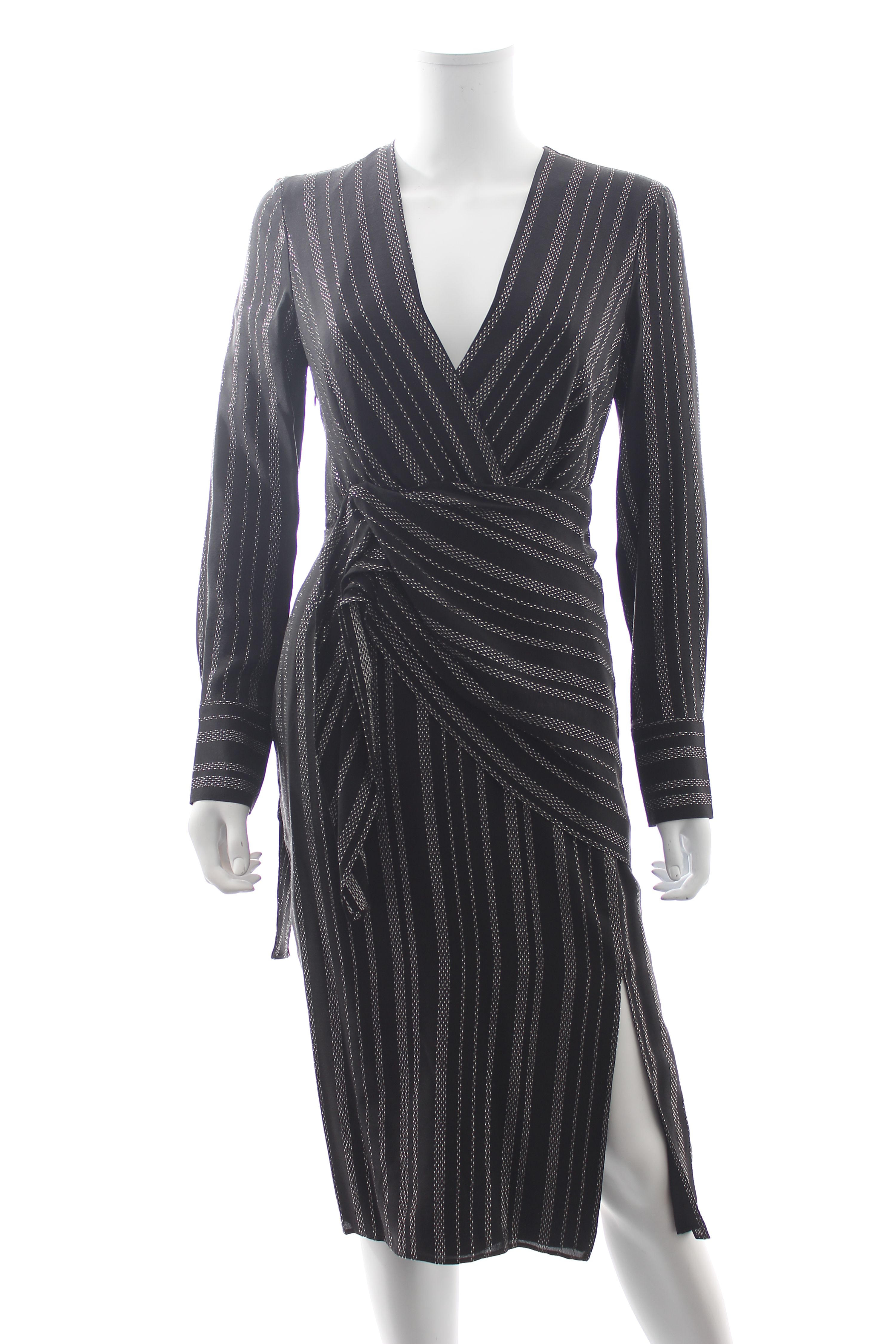 Preowned Altuzarra Black Metallic Sade Draped Dress Size S silk/polyamide/polyester