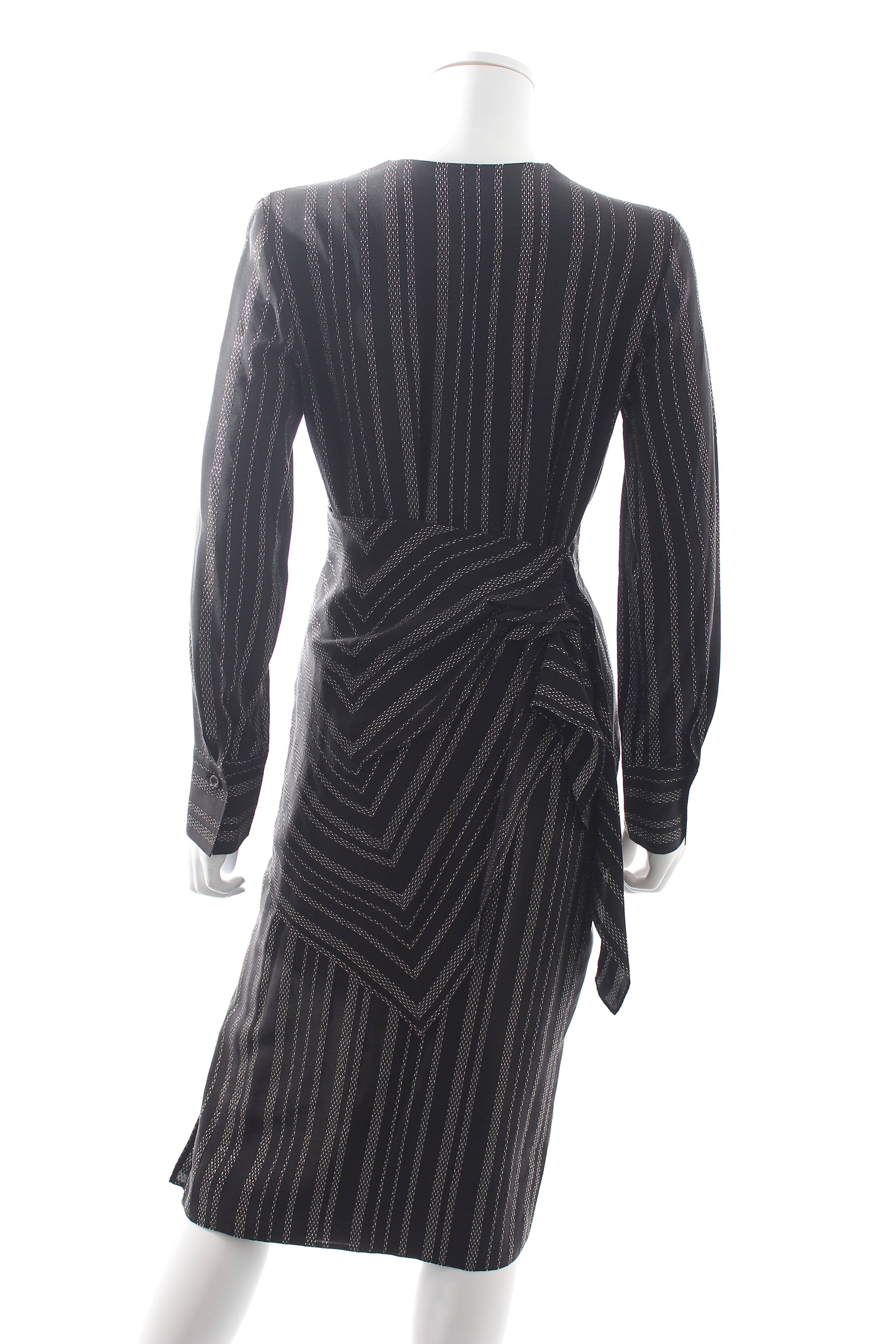 Preowned Altuzarra Black Metallic Sade Draped Dress Size S silk/polyamide/polyester