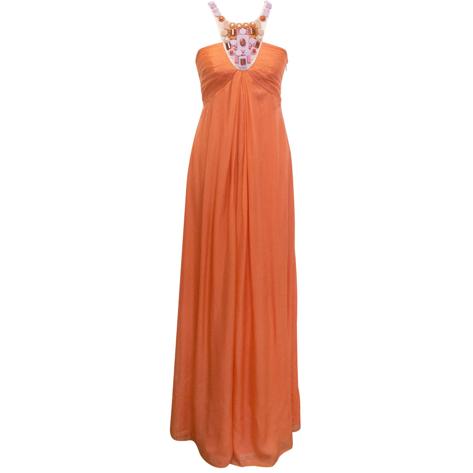 New Catherine Malandrino orangeade evening dress Size XS Orange silk